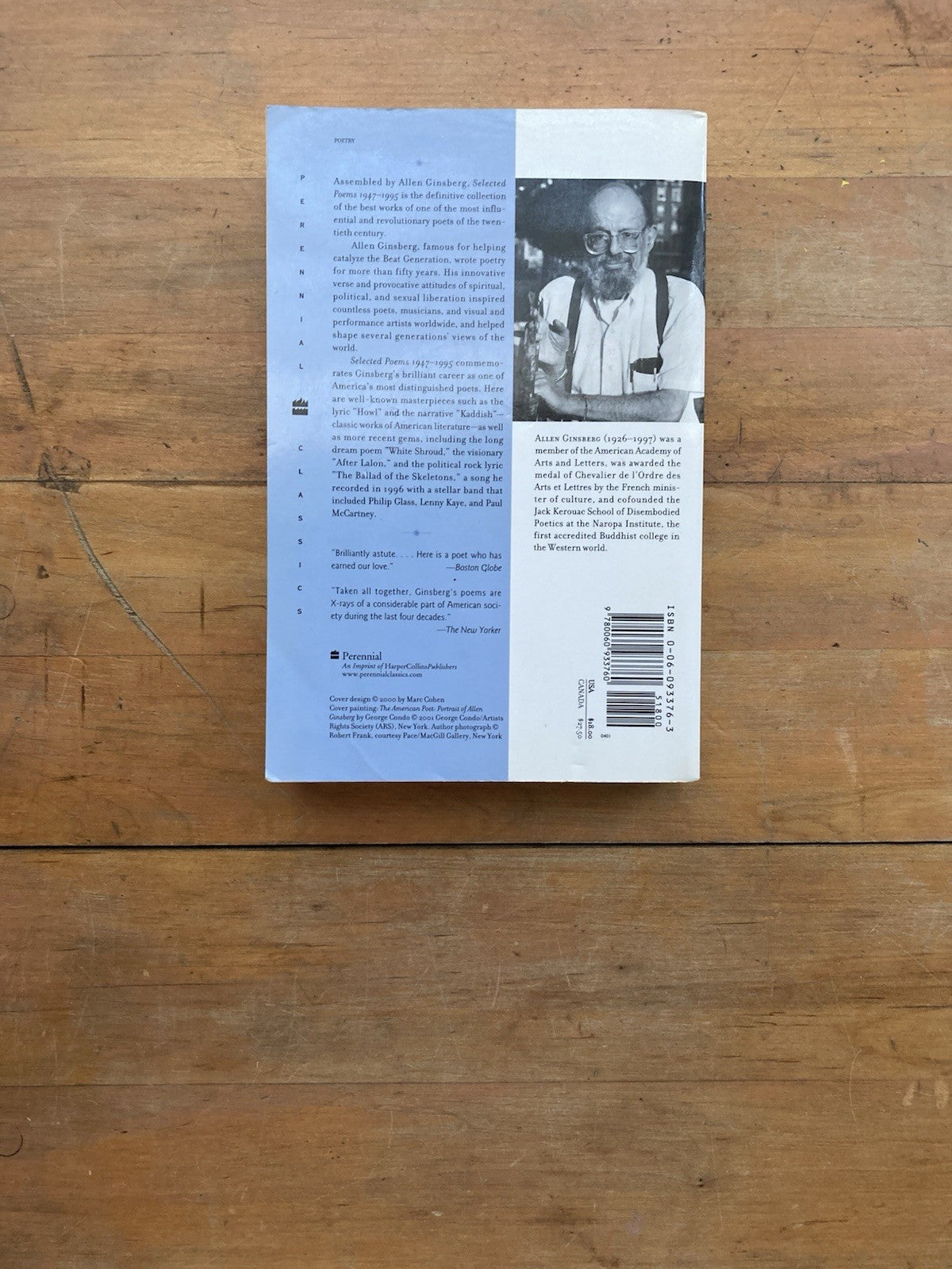 Selected Poems 1947-1995 by Allen Ginsberg. Perennial Classics. 2001.