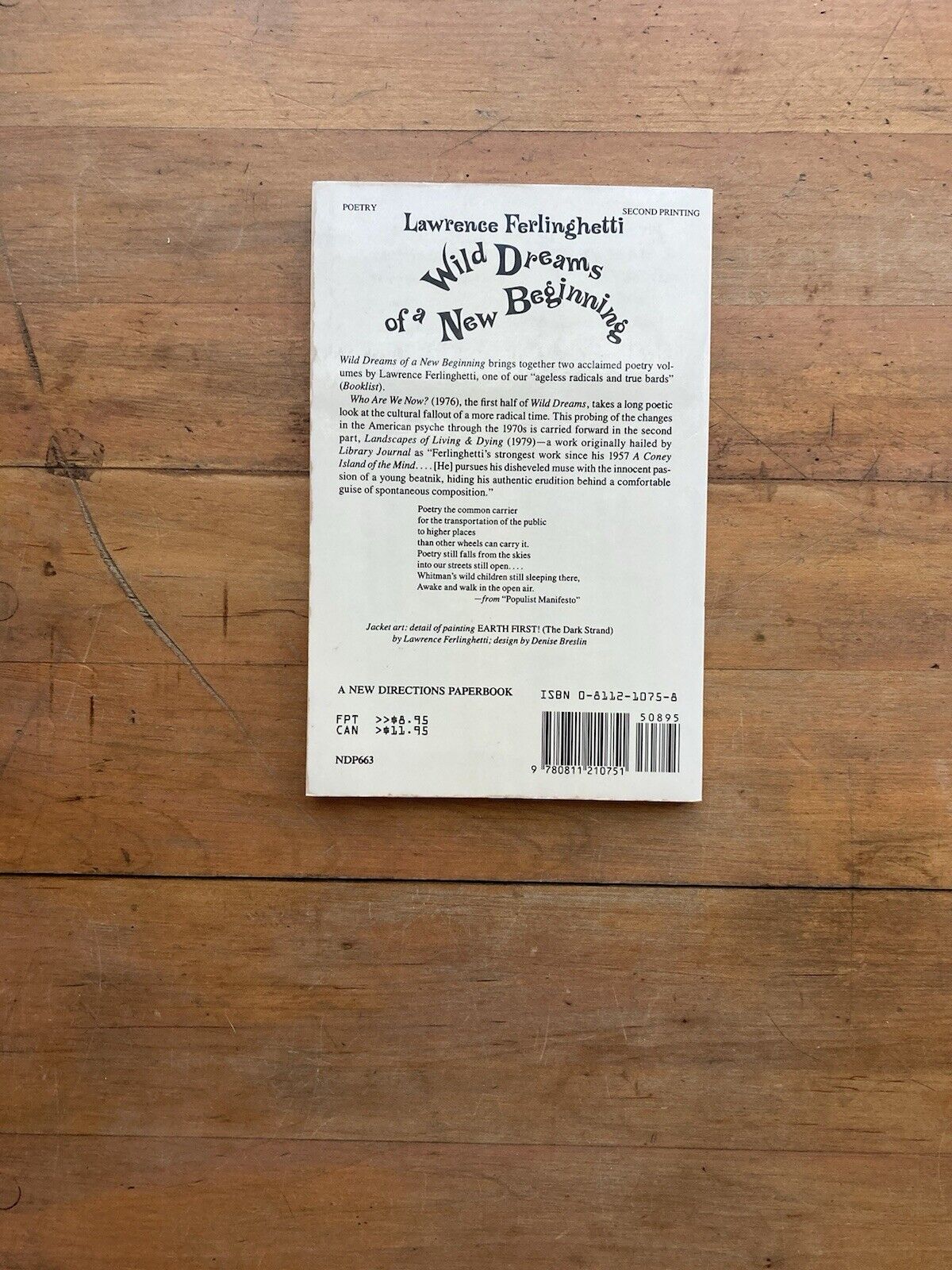 Wild Dreams of a New Beginning by Lawrence Ferlinghetti.