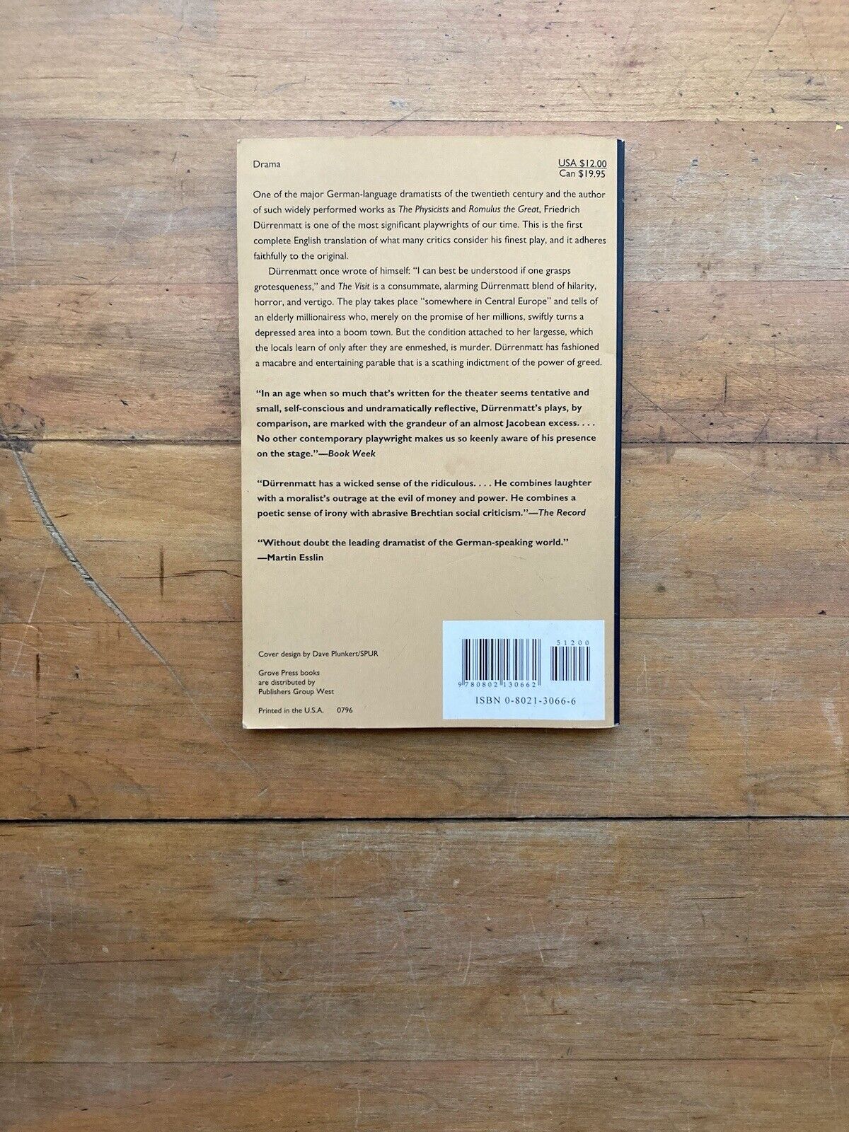 The Visit by Friedrich Dürrenmatt. Grove Press. Later printing.