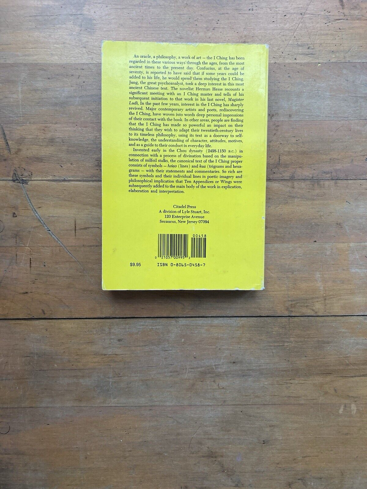 I Ching: Book of Changes. Citadel Press. 3rd printing.