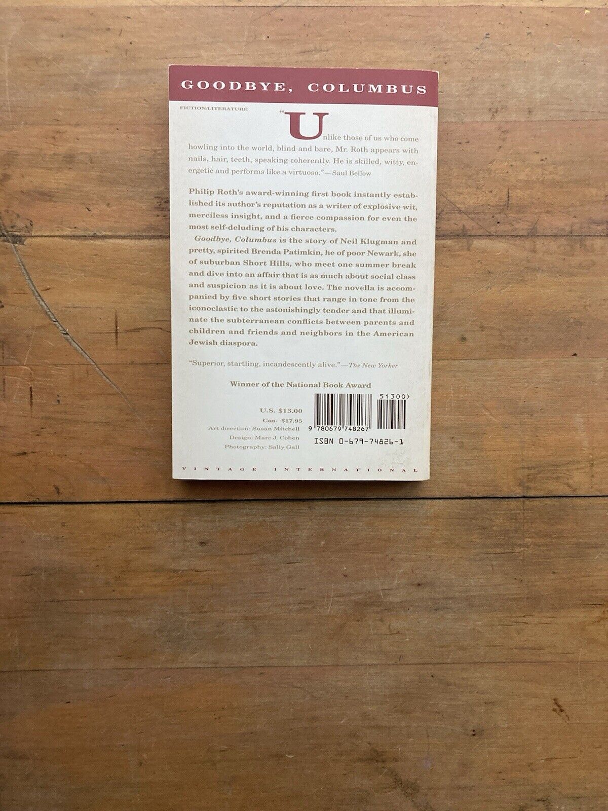 Goodbye, Columbus by Philip Roth. Vintage International Edition.
