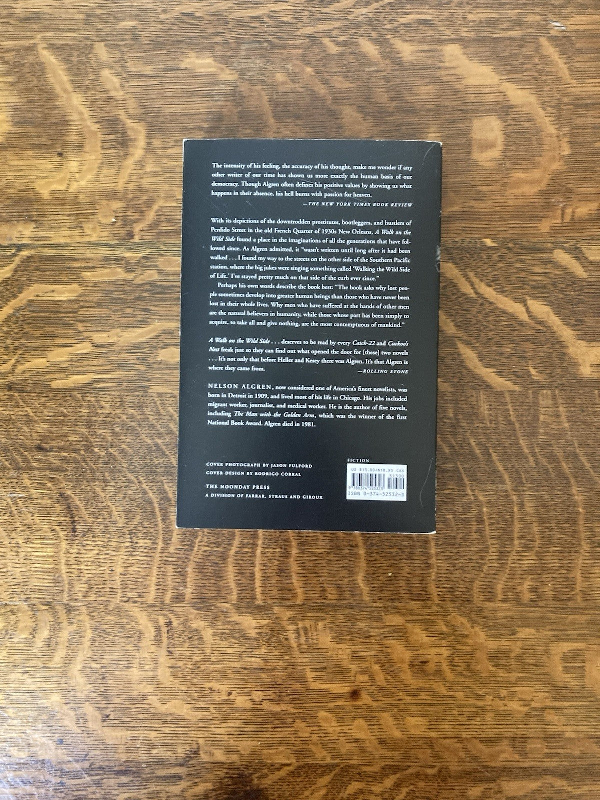 A Walk on the Wild Side by Nelson Algren. The Noonday Press. 1998.
