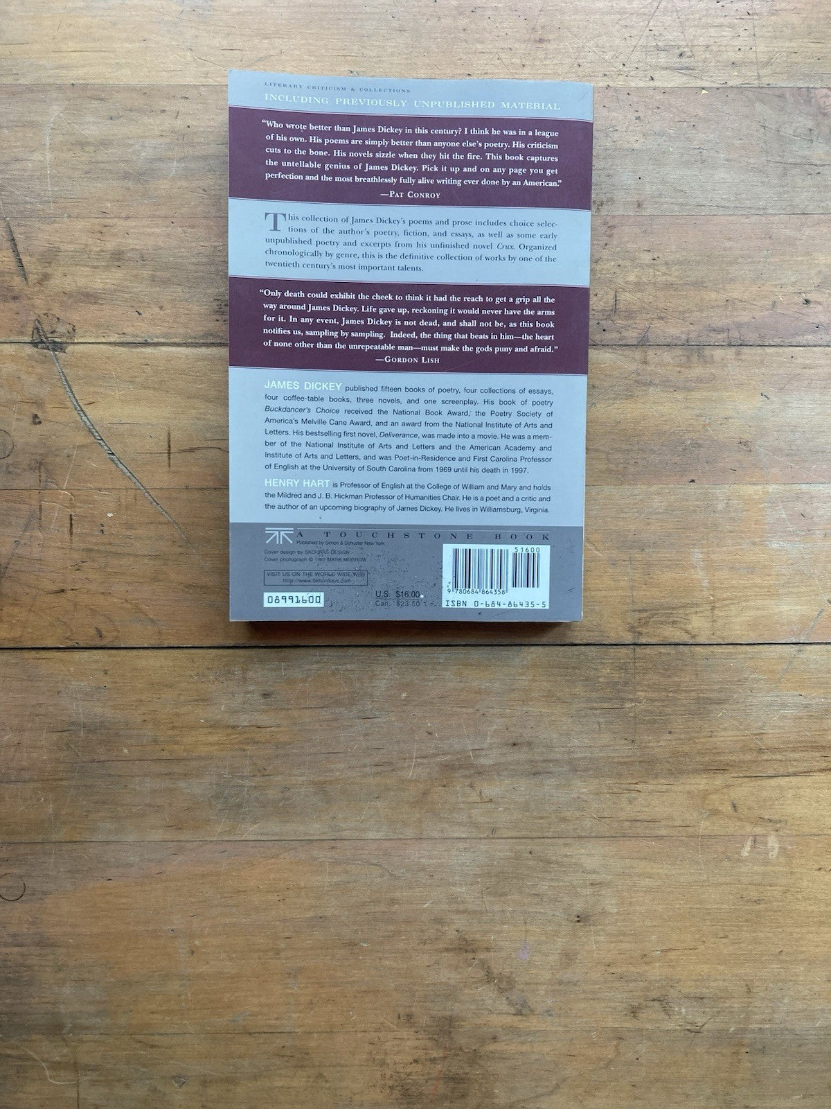 The James Dickey Reader. Touchstone. 1999.