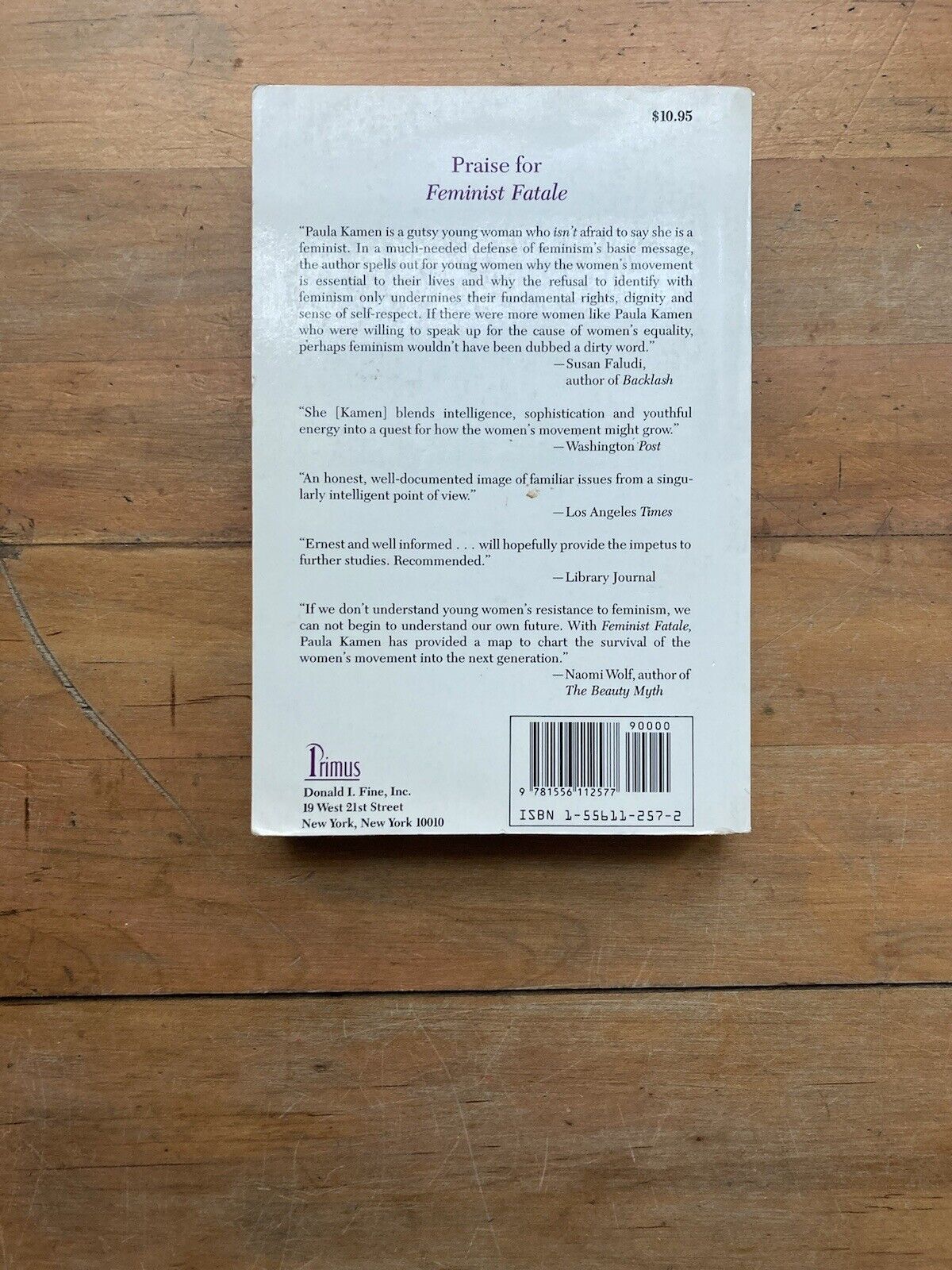 Feminist Fatale by Paula Kamen. Primus. 1991.