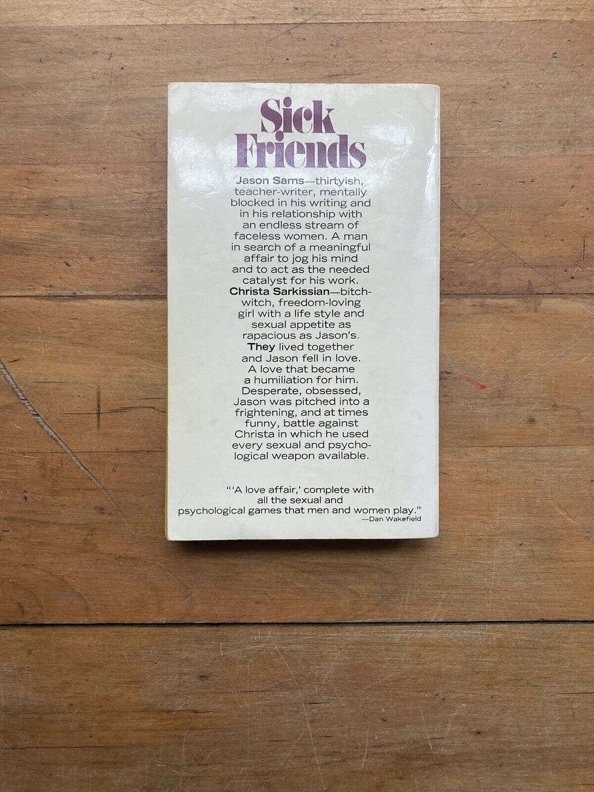 Sick Friends by Ivan Gold. Bantam Books. 1970.