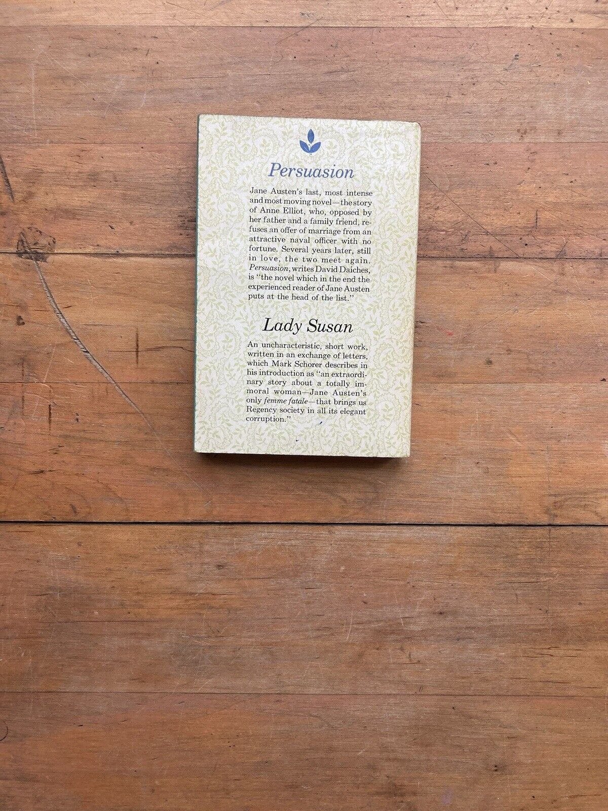 Persuasion and Lady Susan by Jane Austen. Dell Publishing Company. 1960.