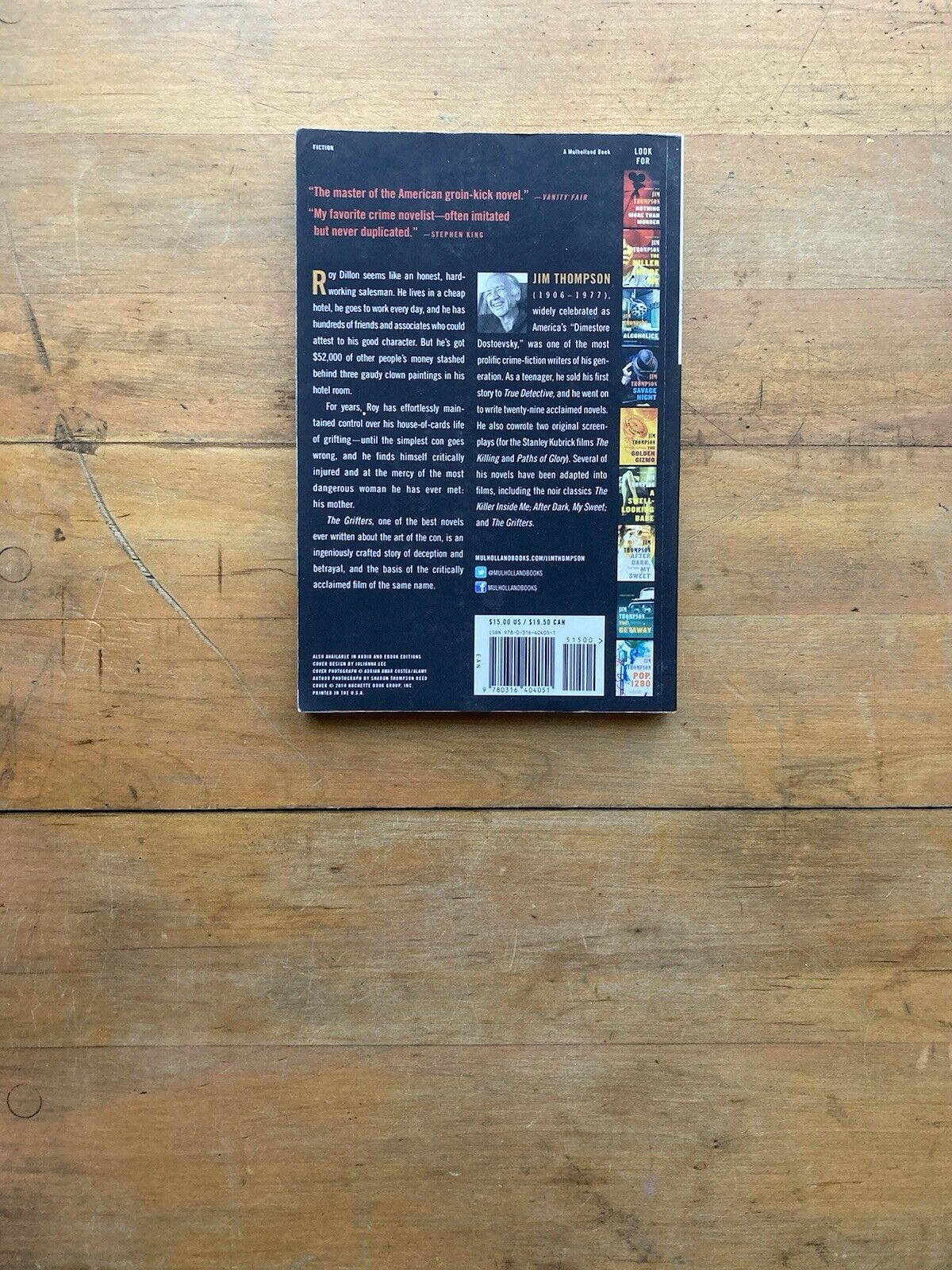 The Grifters by Jim Thompson. Mulholland Books. 2014.
