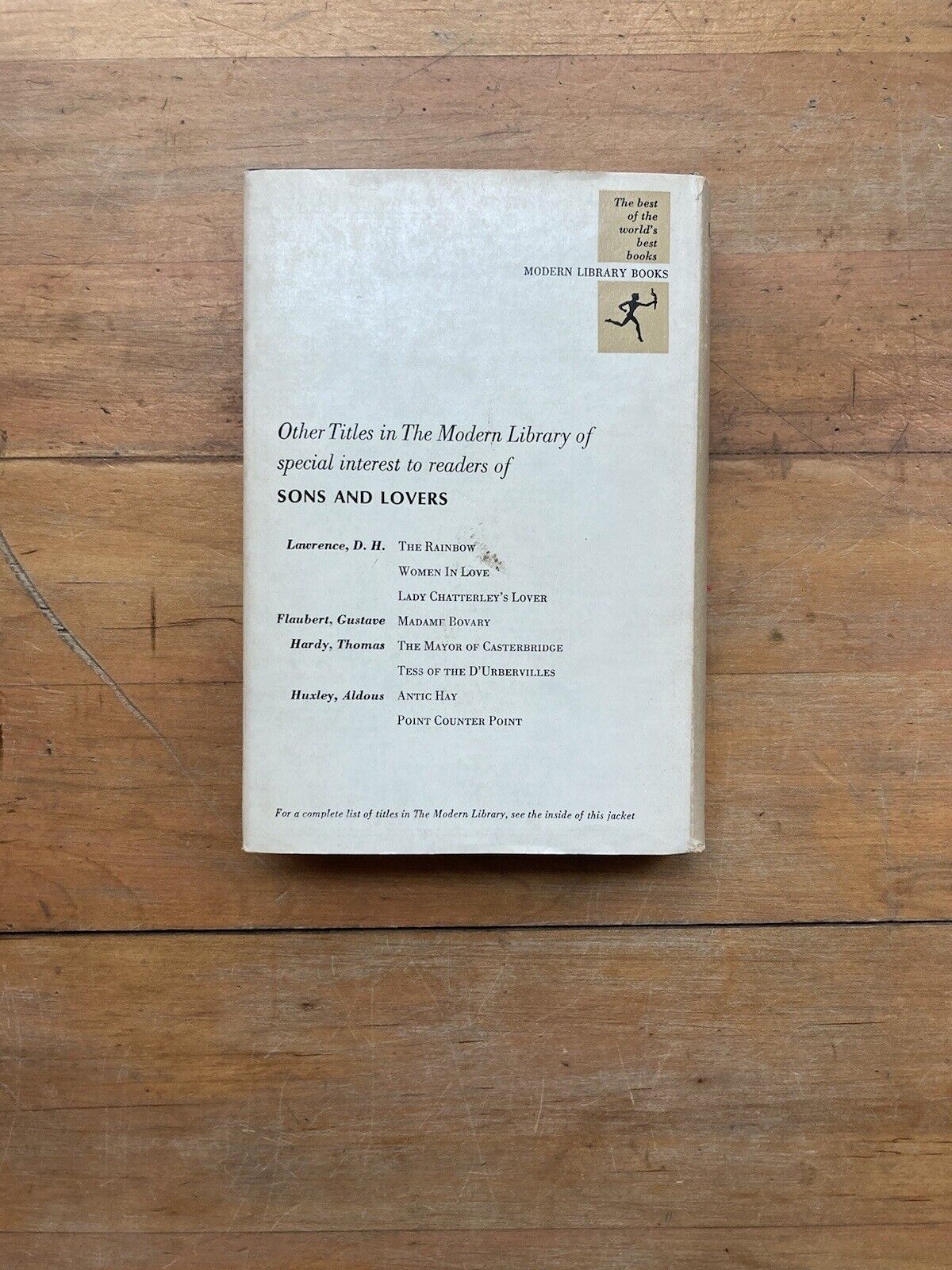Sons and Lovers by D.H. Lawrence. The Modern Library. 1962.