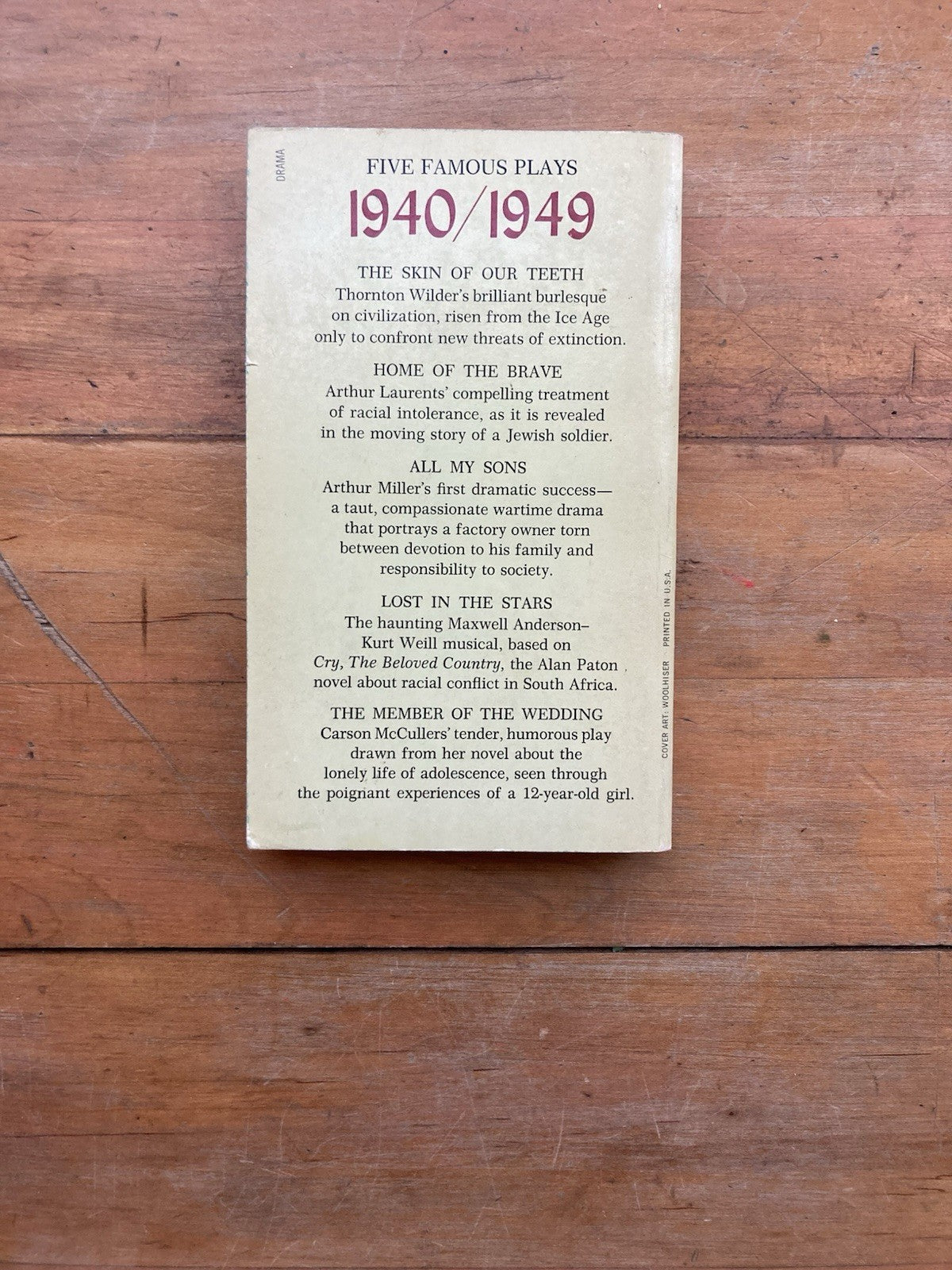 Famous American Plays of the 1940s. Dell Publishing Company. 1960.