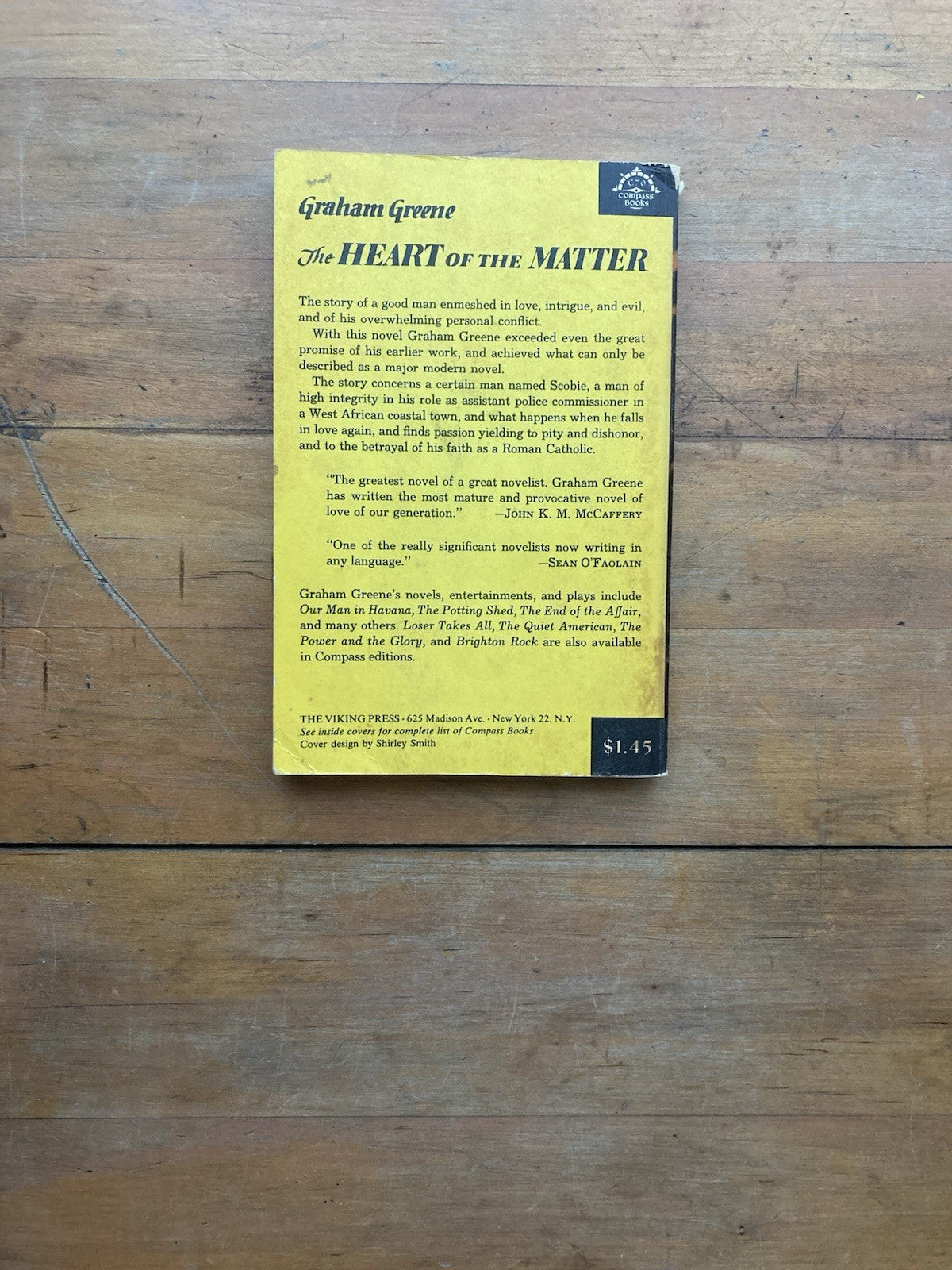 The Heart of the Matter by Graham Greene. The Viking Press. 1961.