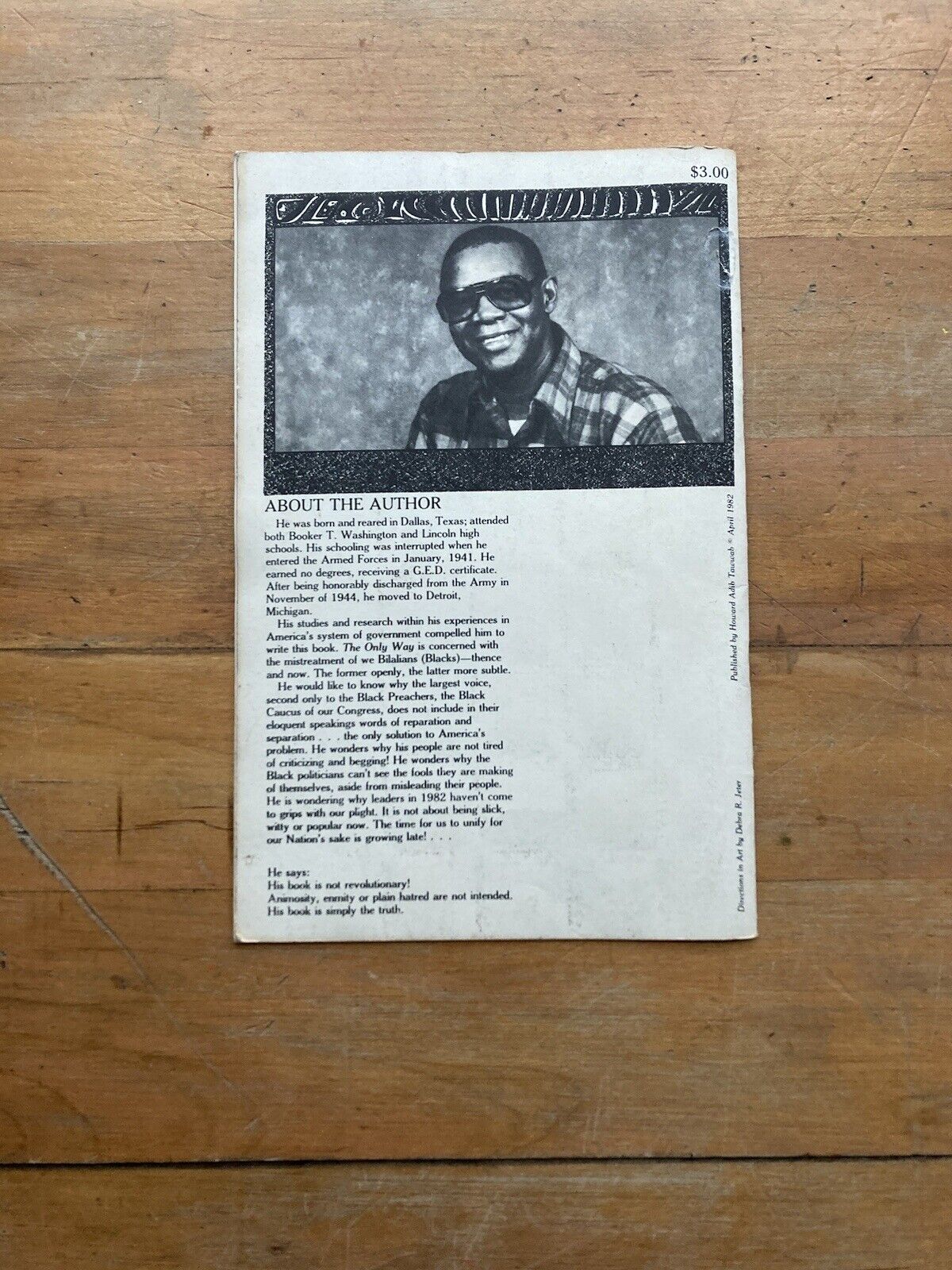The Only Way by Howard Adib Tawwab. Self Published. 1982.