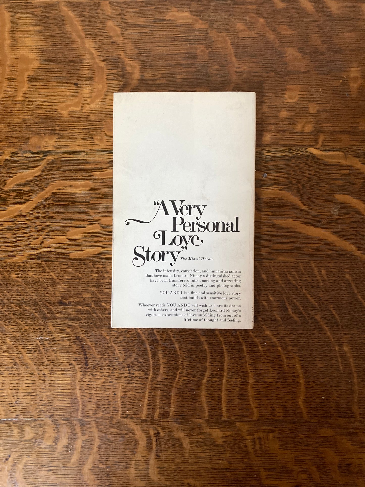 You and I by Leonard Nimoy. Avon Books. 1973.