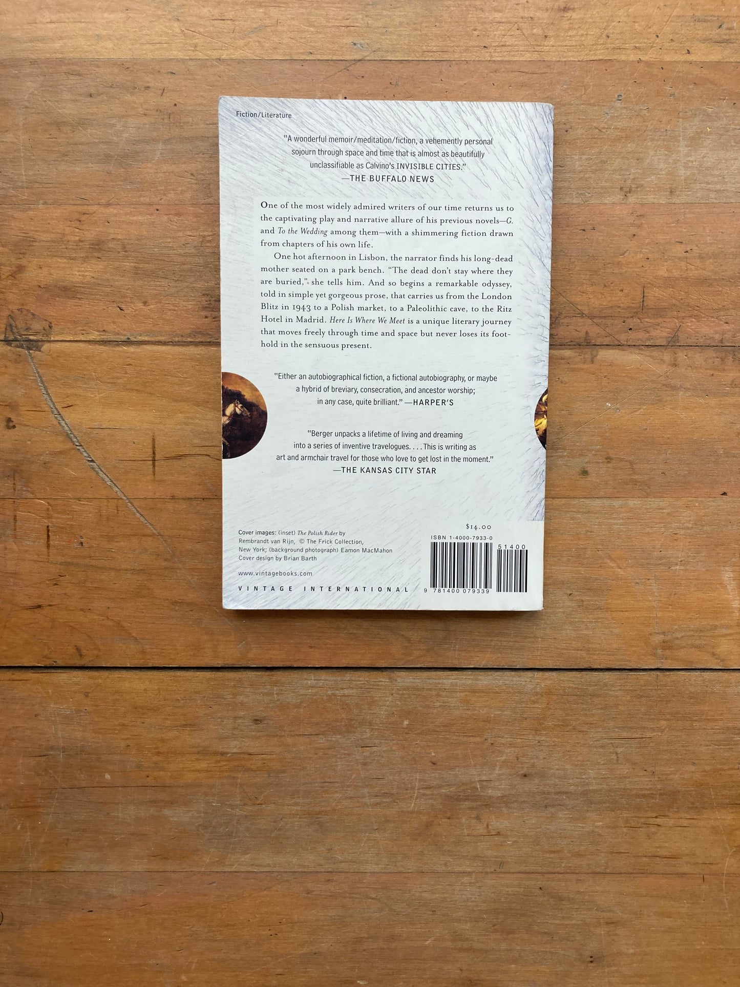 Here Is Where We Meet by John Berger. Vintage International Edition. 2006.