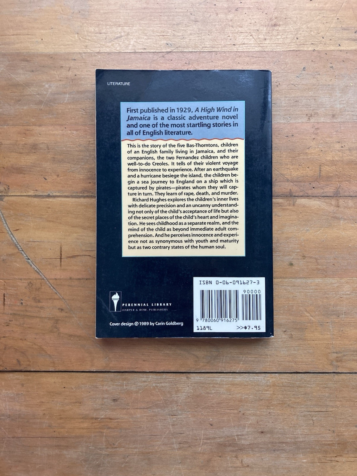 A High Wind in Jamaica by Richard Hughes. Perennial Library. 1989.