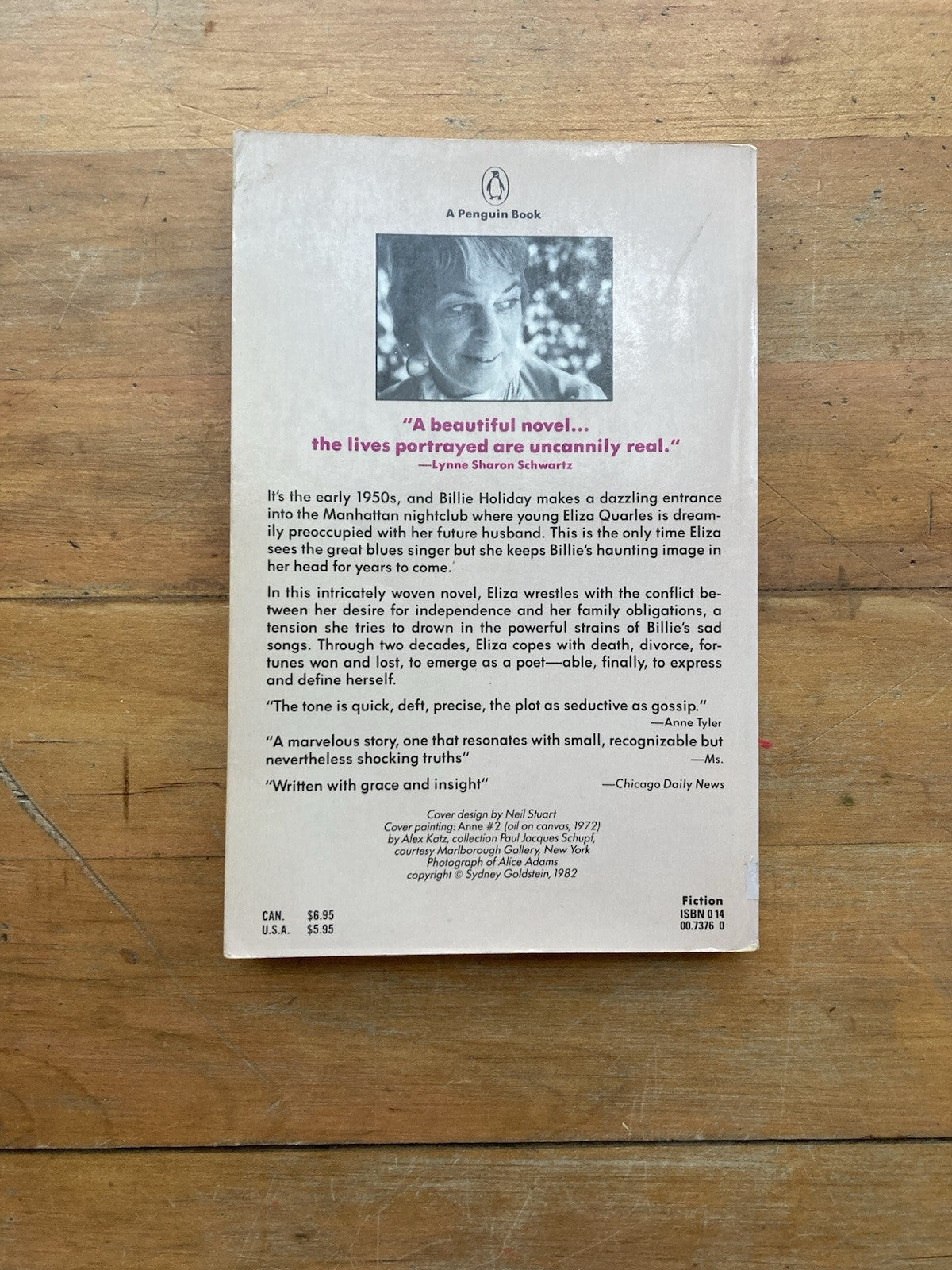 Listening to Billie by Alice Adams. Penguin Books. 1984.