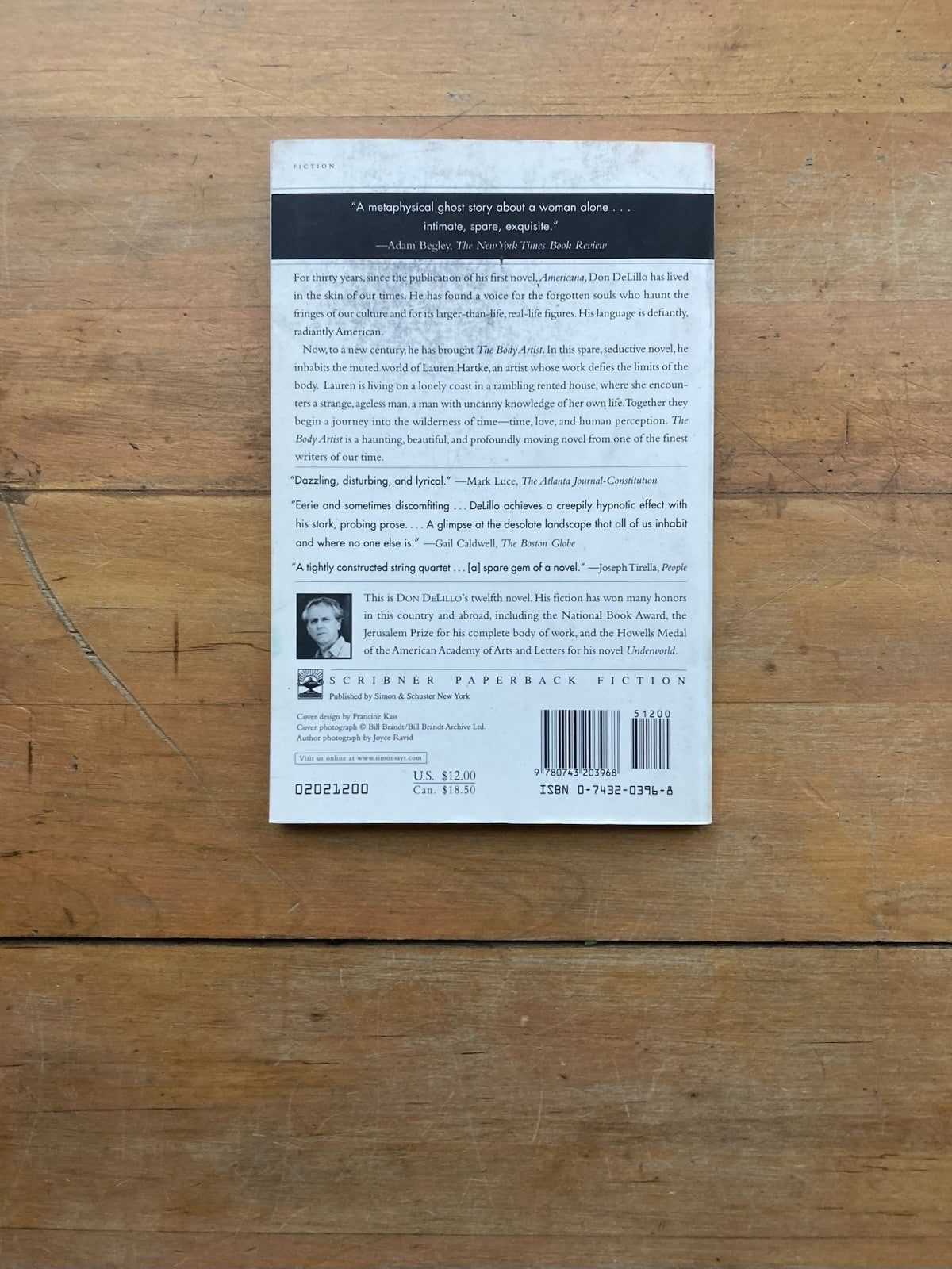 The Body Artist by Don DeLillo. Scribner. 2002.
