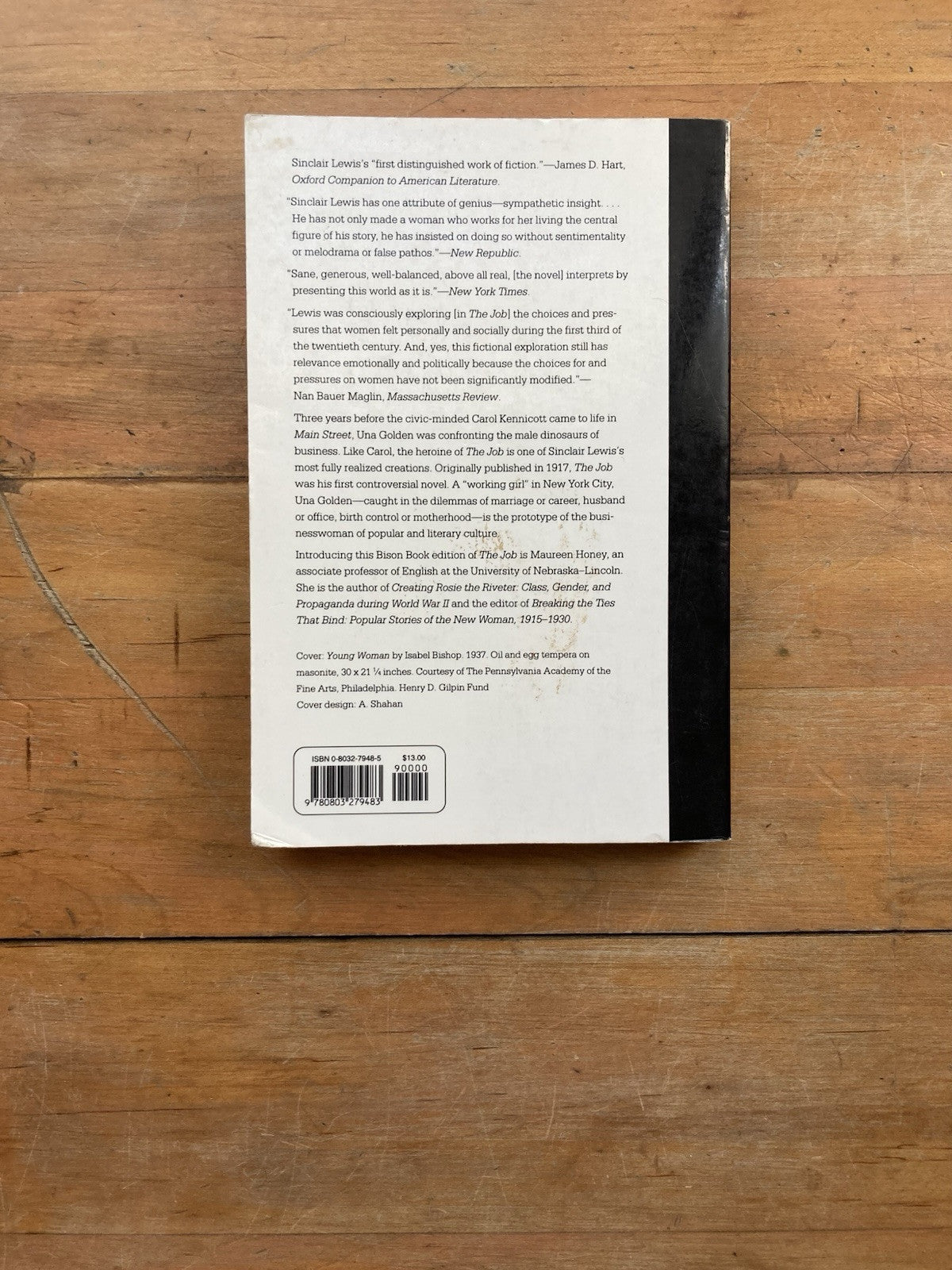 The Job by Sinclair Lewis. Bison Books. 1994.