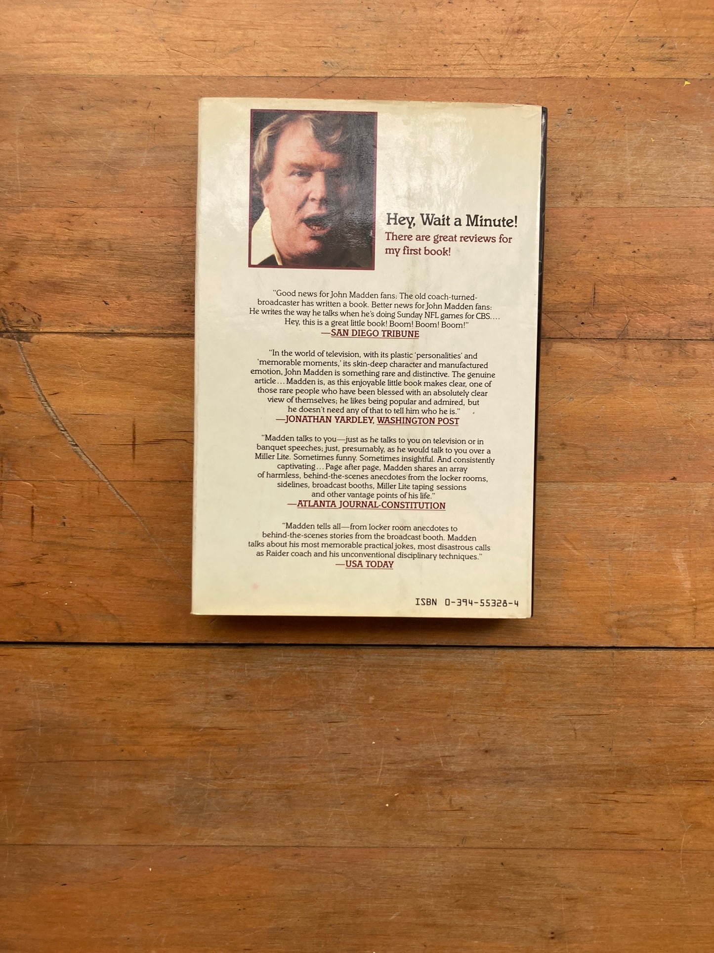 One Knee Equals Two Feet. John Madden. Villard Books.4th printing, 1986.