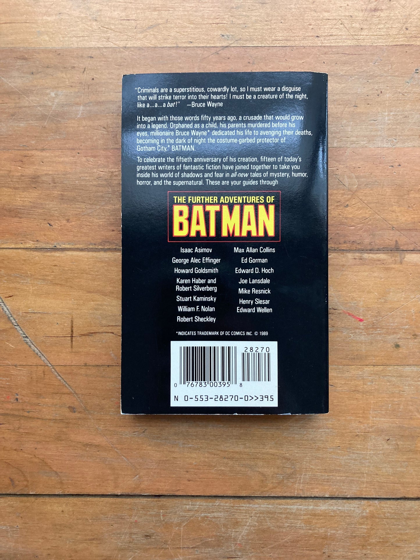 The Further Adventures of Batman. Edited by Martin H. Greenberg. Bantam Books. 1989.