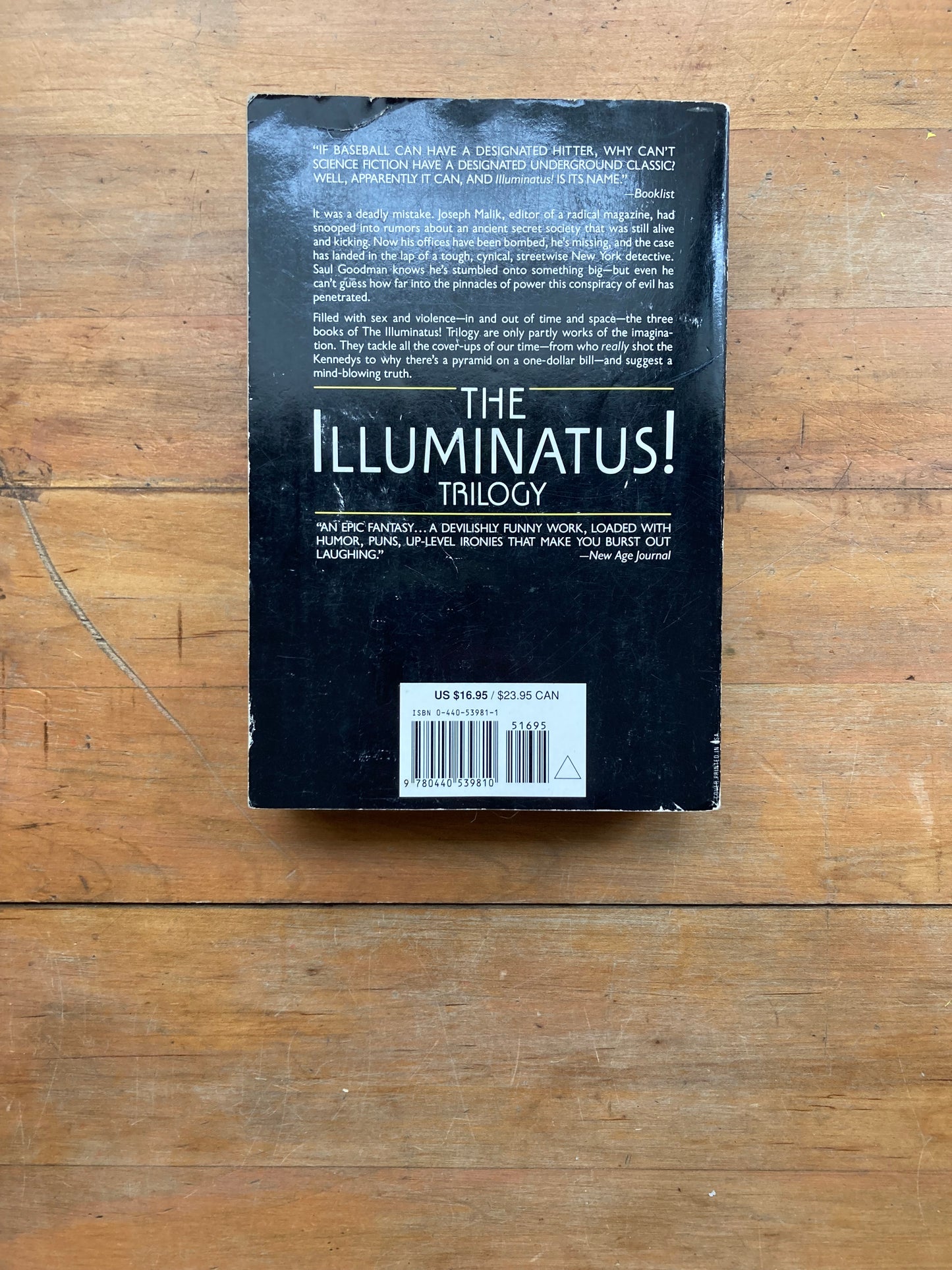 The Illuminatus! Trilogy by Robert Shea and Robert Anton Wilson. A Dell Trade Paperback.