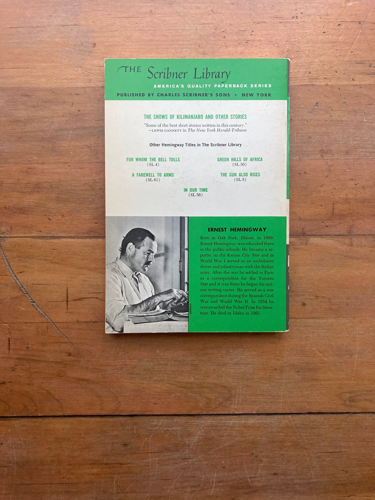 The Snows of Kilimanjaro and Other Stories by Ernest Hemingway. Charles Scribner’s Sons. 1961.