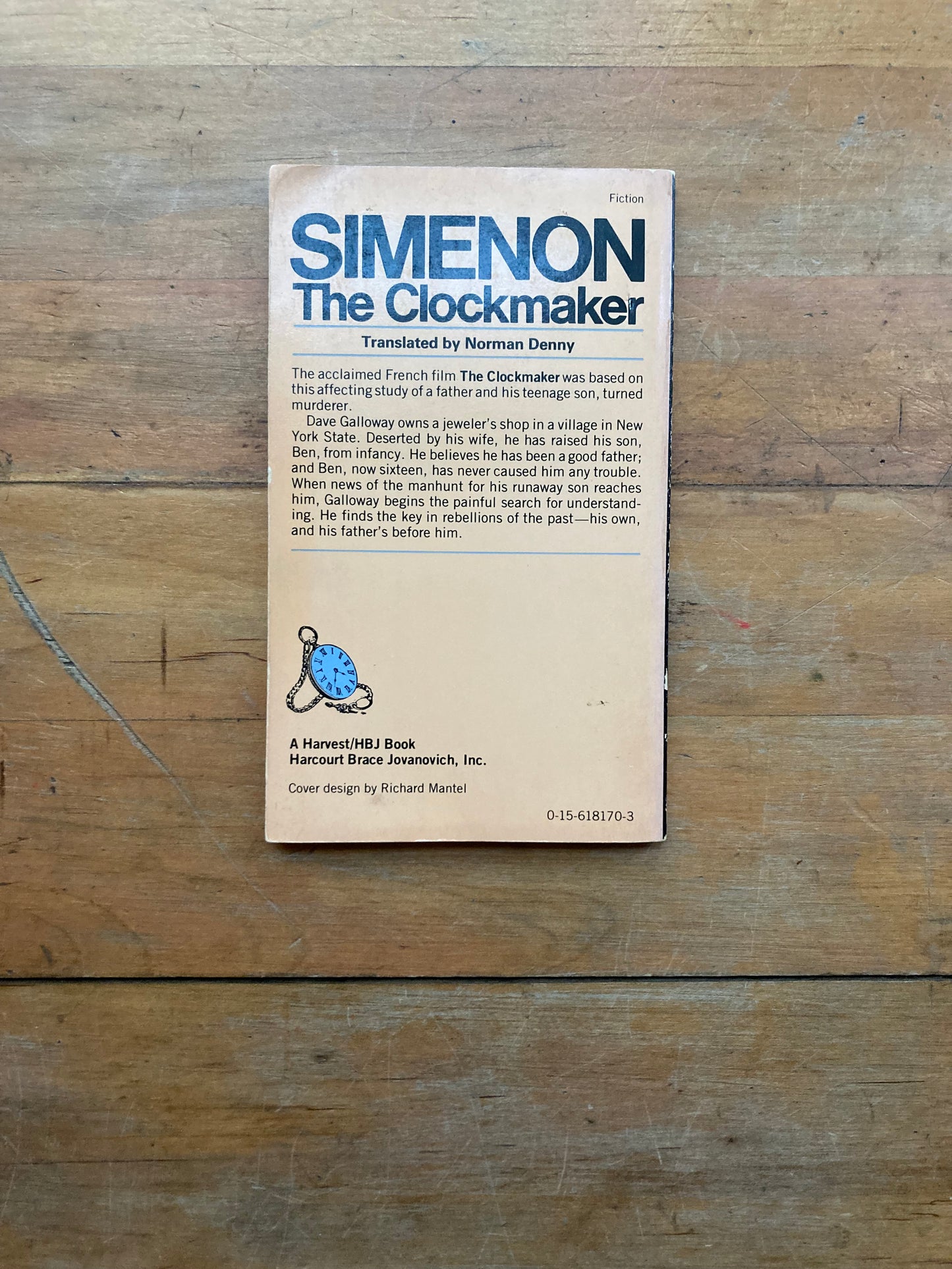 The Clockmaker by Georges Simenon. A Harvest/HBJ Book. 1977.