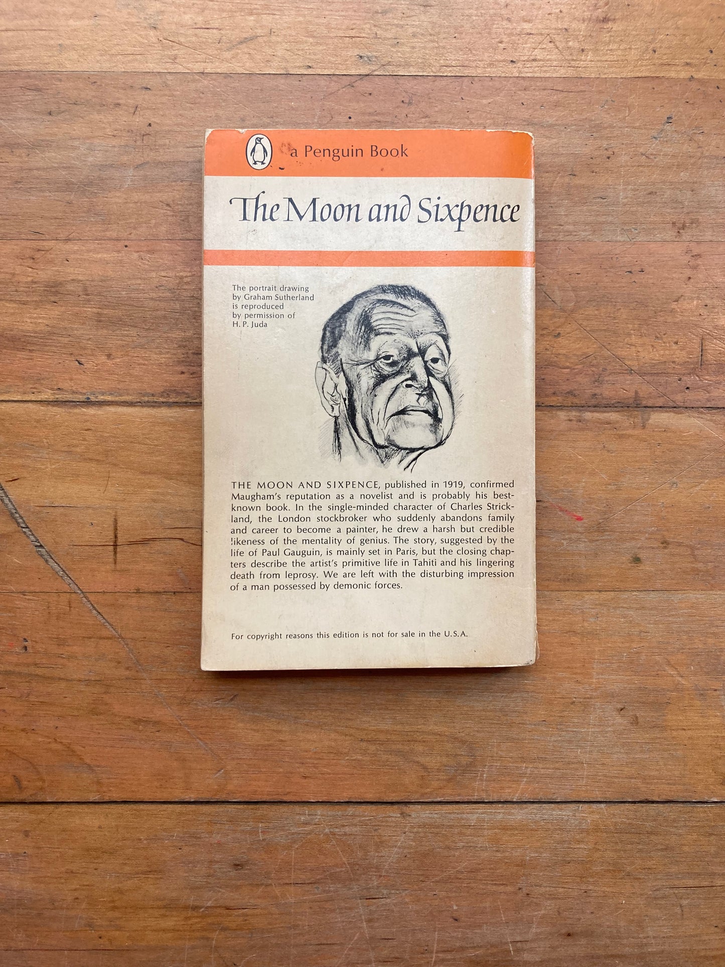 The Moon and Sixpence by W. Somerset Maugham. Penguin Books. Made and printed in Great Britain. 1967.