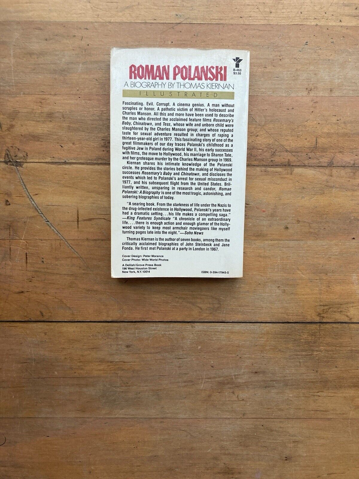 Roman Polanski: A Biography by Thomas Kiernan. Grove Press Black Cat. 1981.