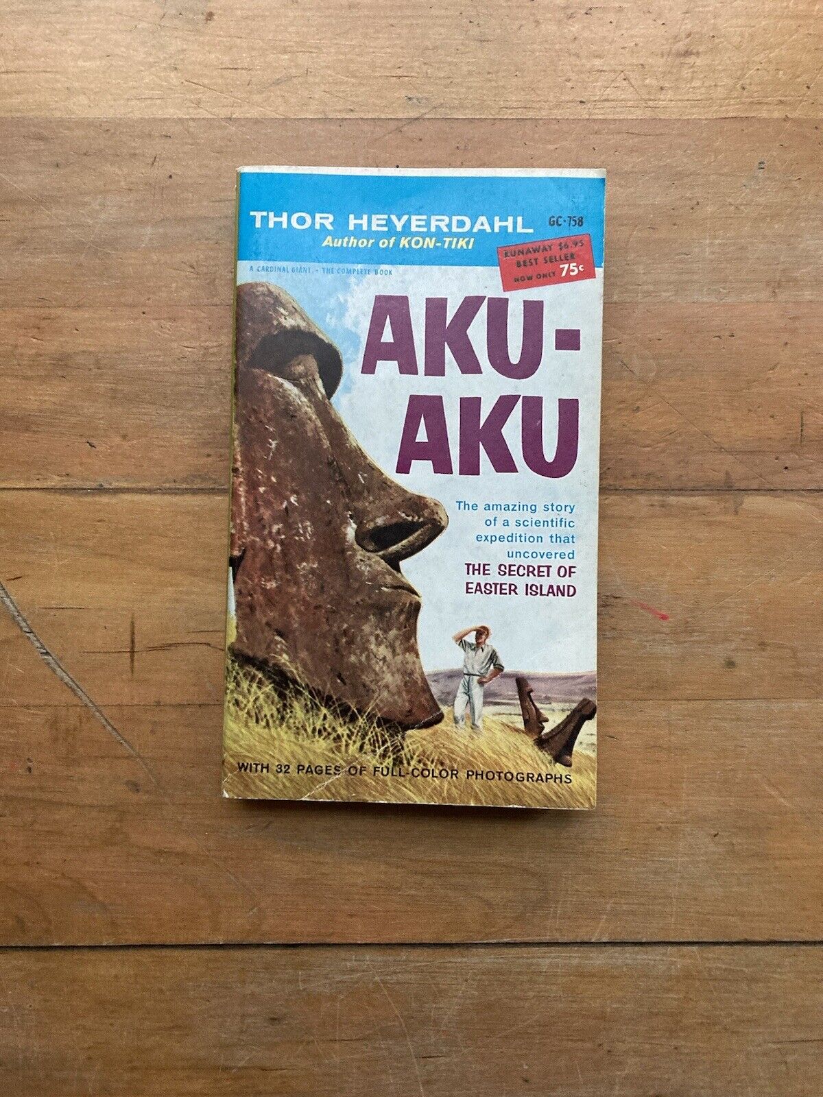 Aku-Aku The Secret Of Easter Island Thor Heyerdahl. Giant Cardinal Edition 1959