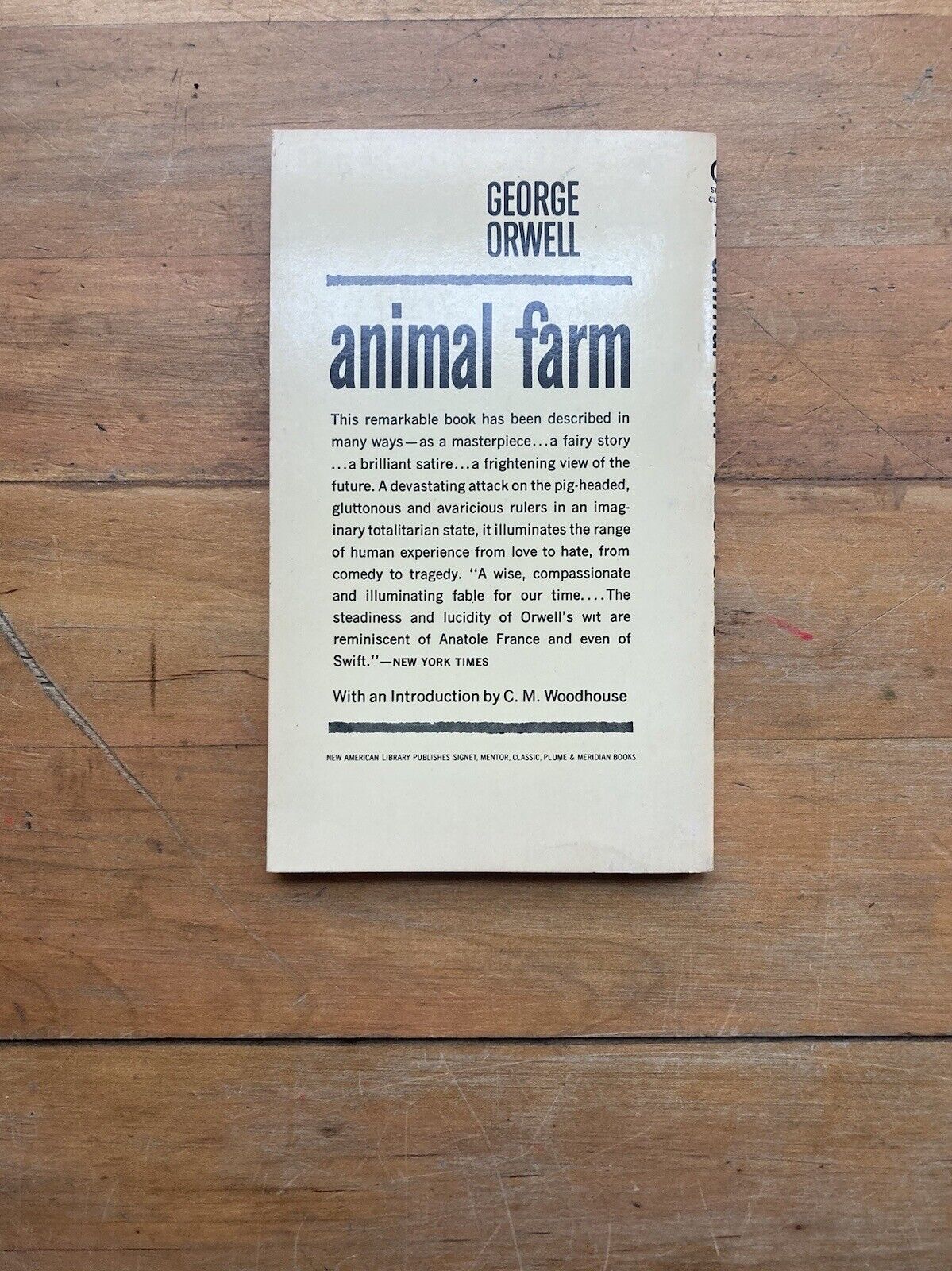 Animal Farm by George Orwell. Signet Classics. 1974.