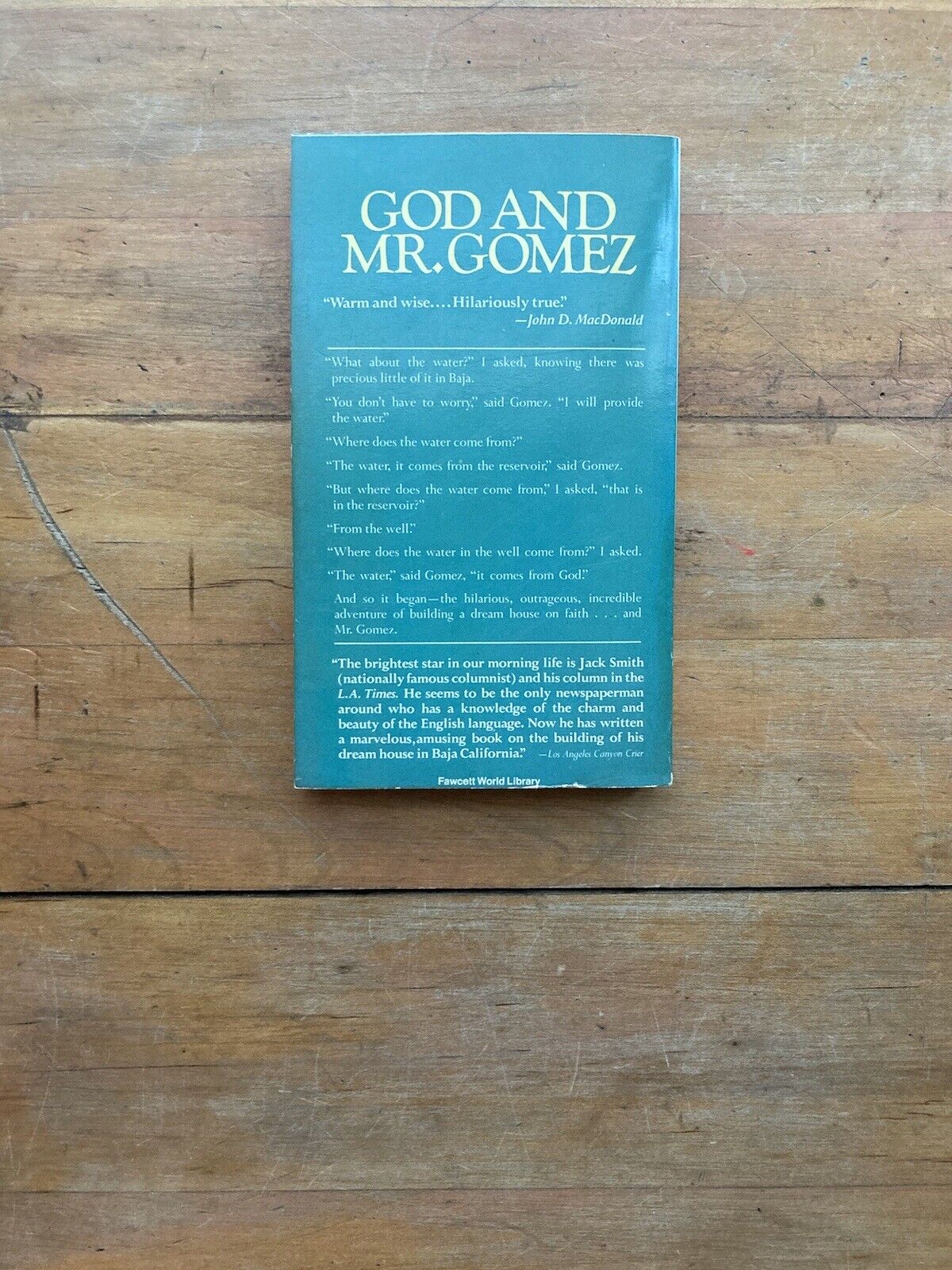 God and Mr. Gomez by Jack Smith. A Fawcett Crest Books. First printing, 1975. 