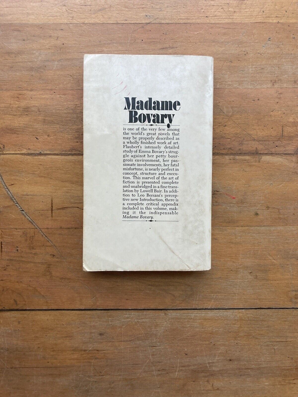 Madame Bovary by Gustave Flaubert. Bantam Classic. 1972.