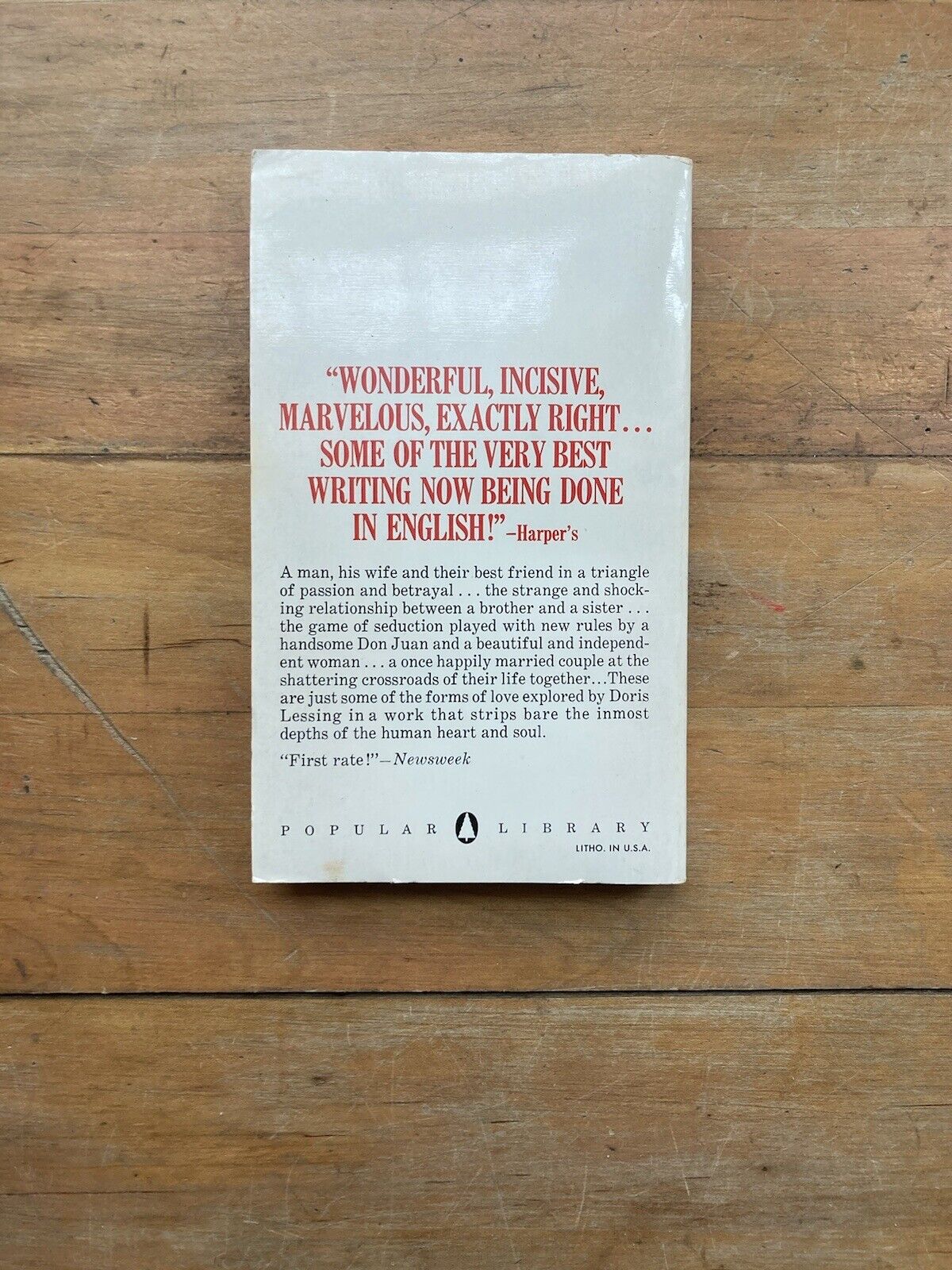 A Man and Two Women by Doris Lessing. Popular Library Edition. 1963.