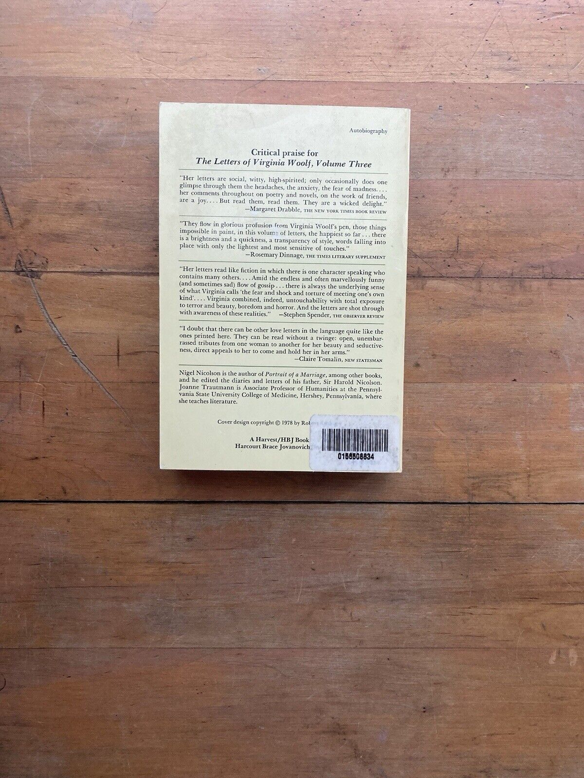 The Letters of Virginia Woolf, Vol. 3: 1923-1928. Harvest/ HBJ. 1980.