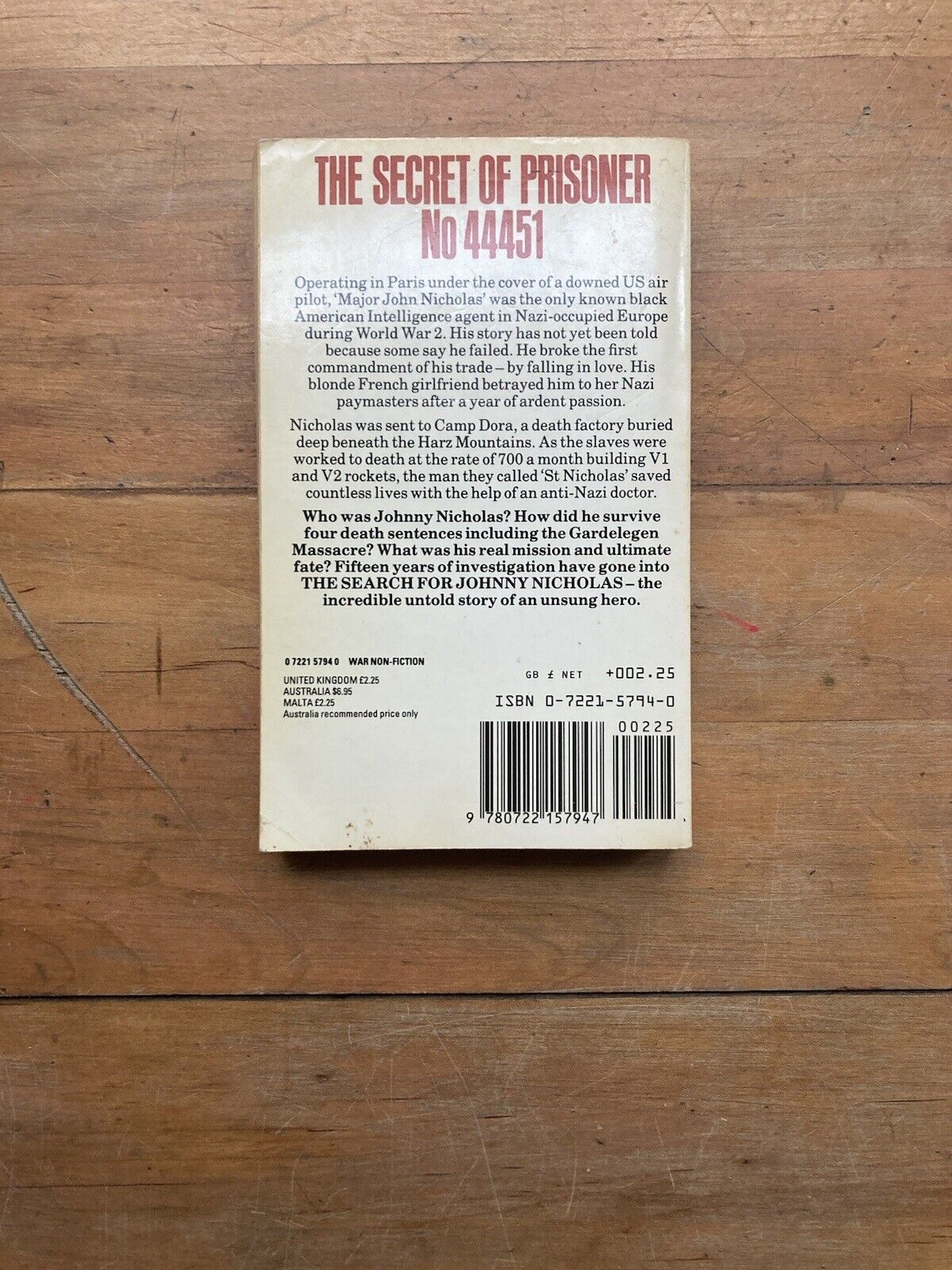 The Search for Johnny Nicholas. Sphere Books. 1982.