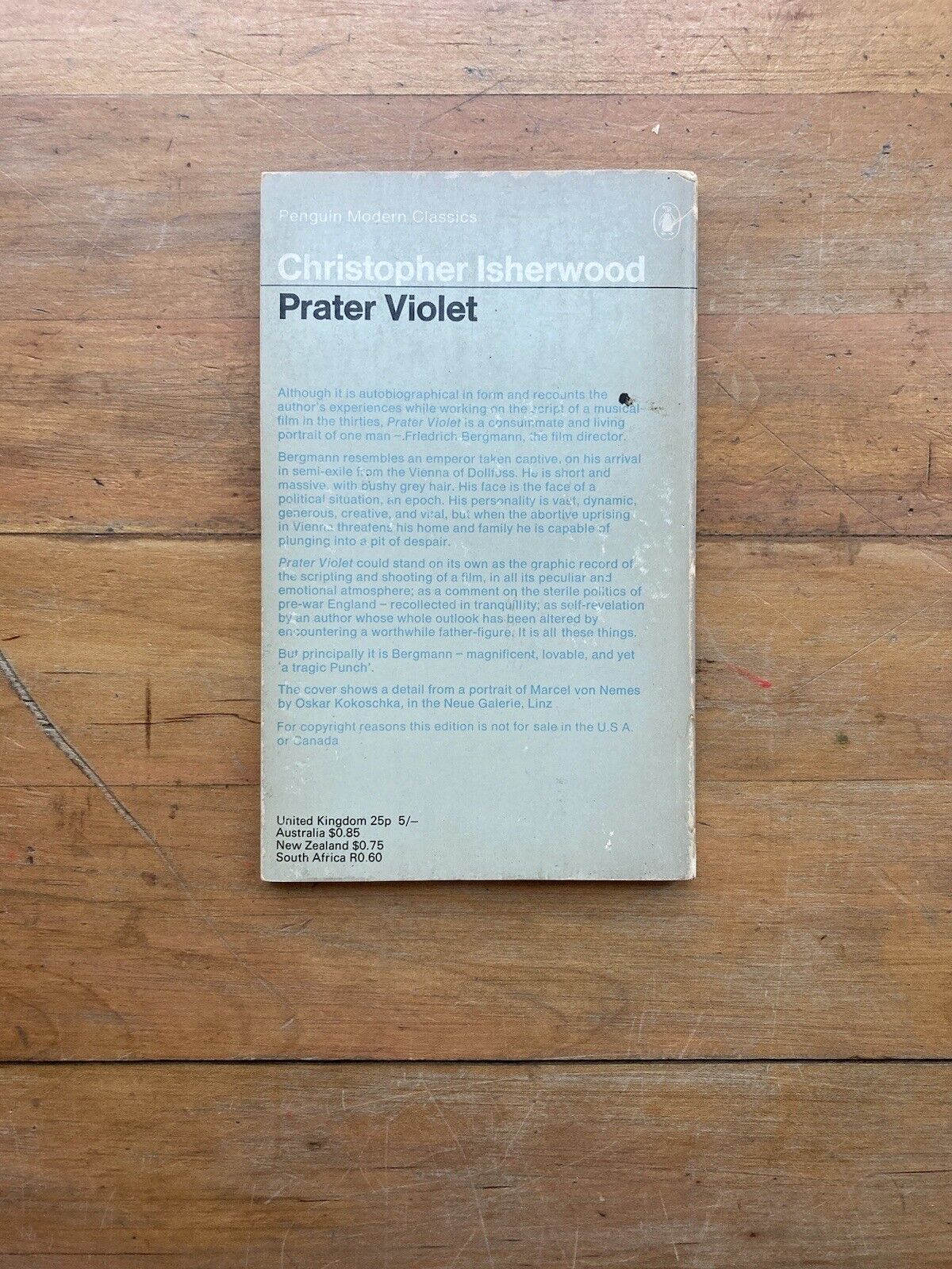 Prater Violet by Christopher Isherwood. Penguin Books. 1969.