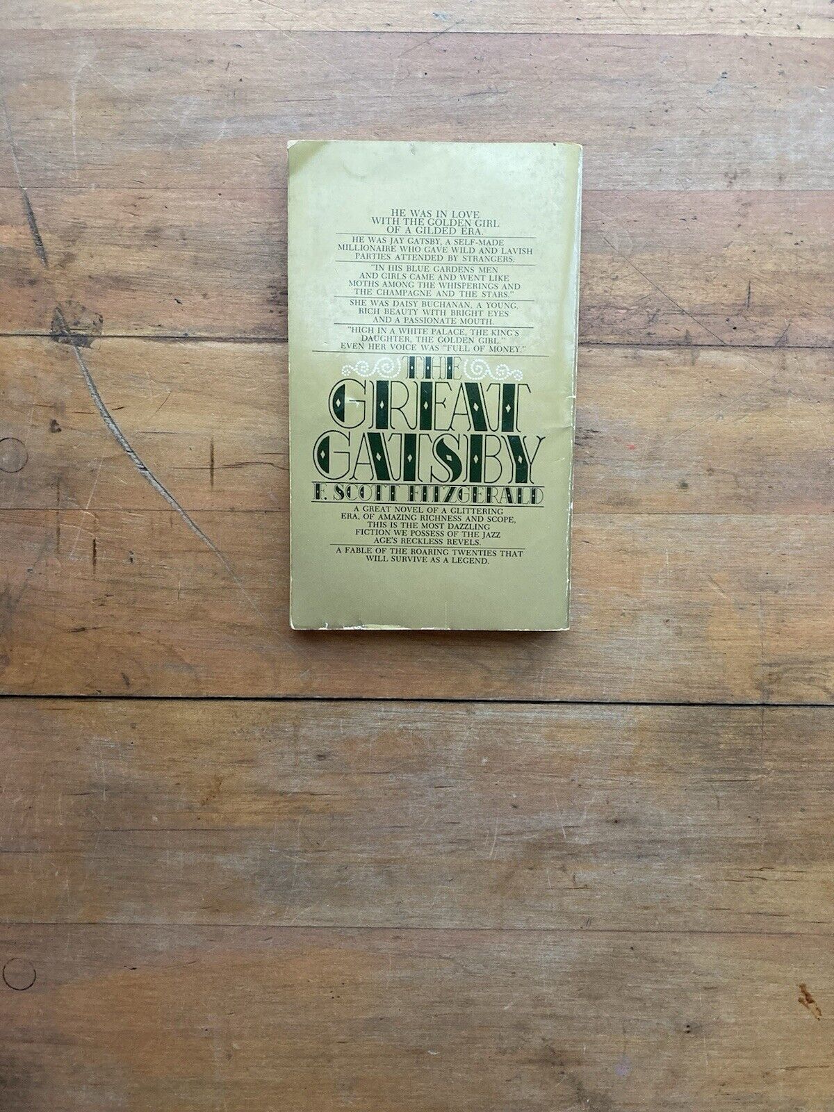 The Great Gatsby by F. Scott Fitzgerald. Bantam Books. 1974.