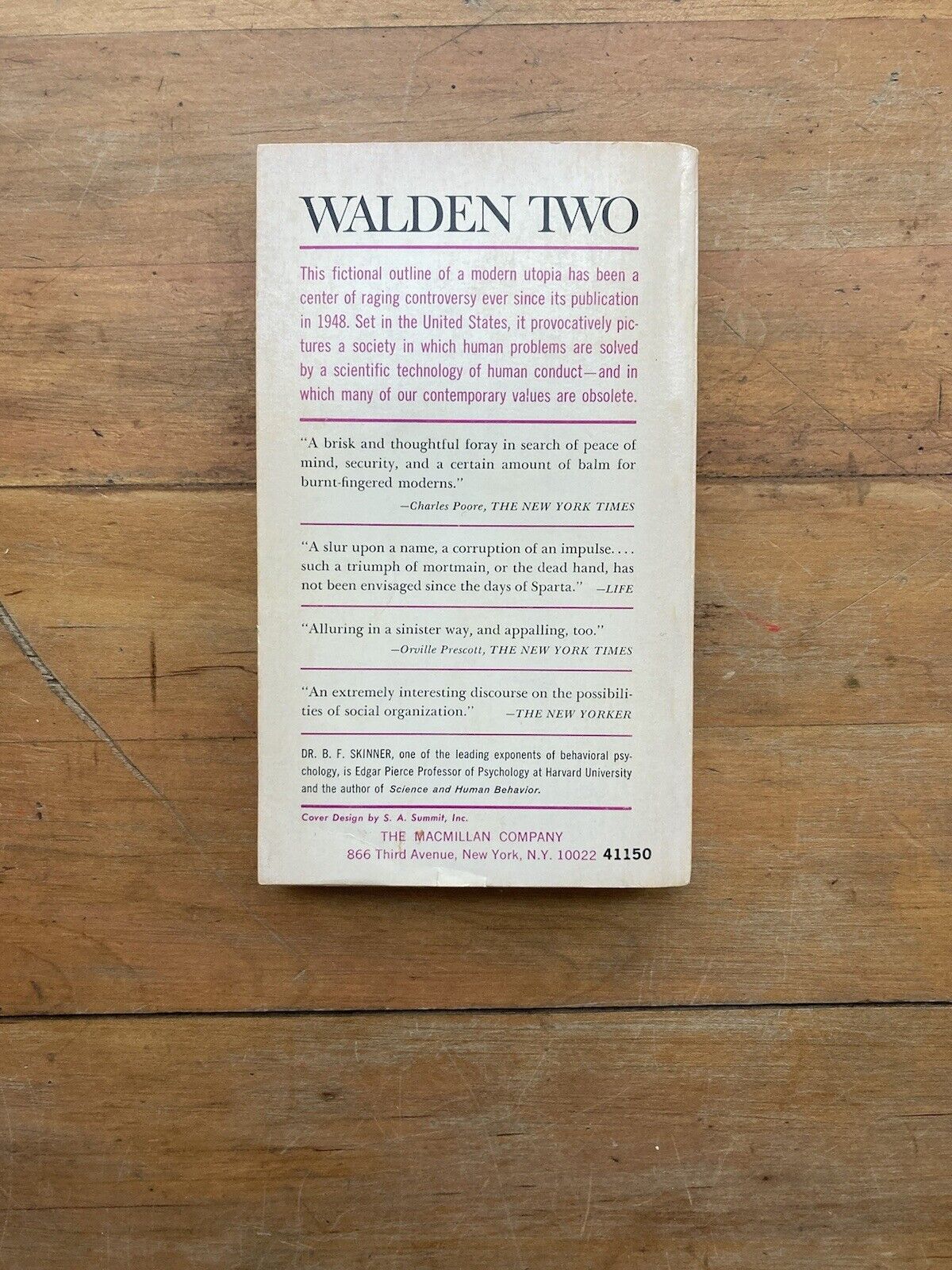 Walden Two by B.F. Skinner. MacMillan Paperbacks Edition. 1972.