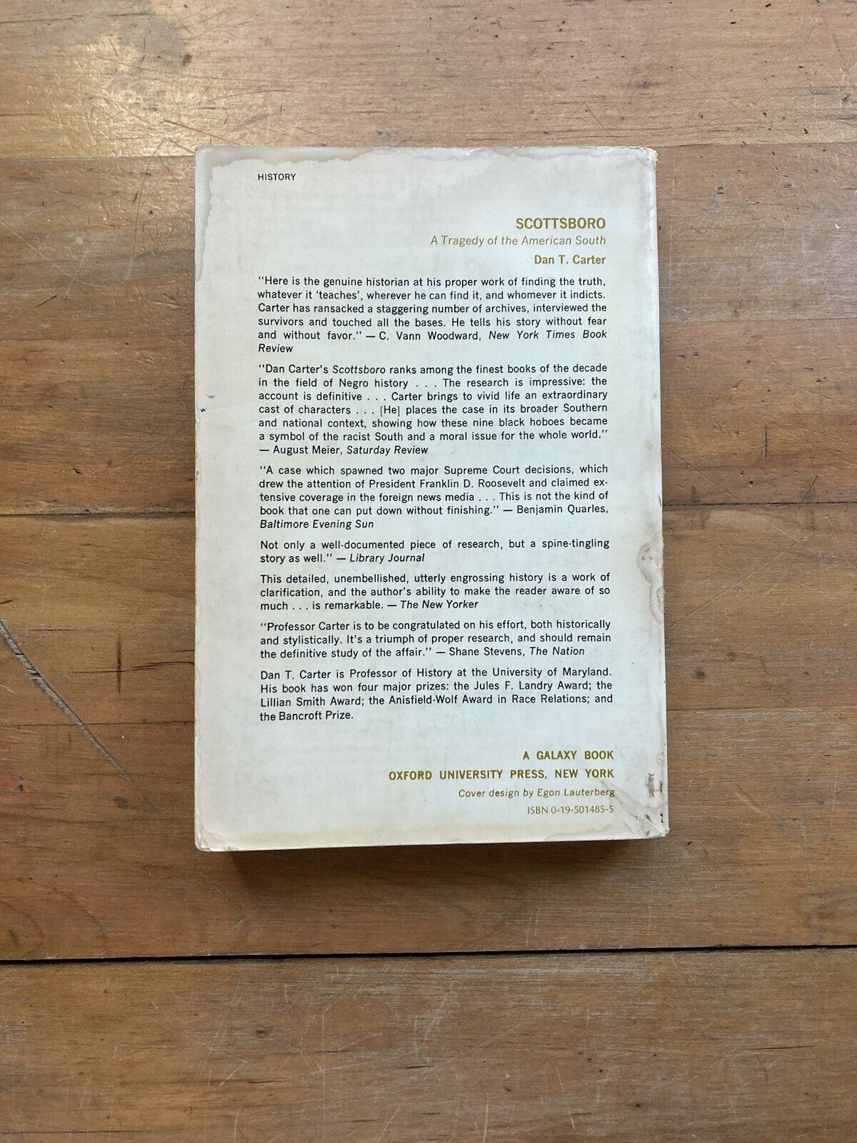 Scottsboro A Tragedy of the American South by Dan T. Carter A Galaxy Book 1973