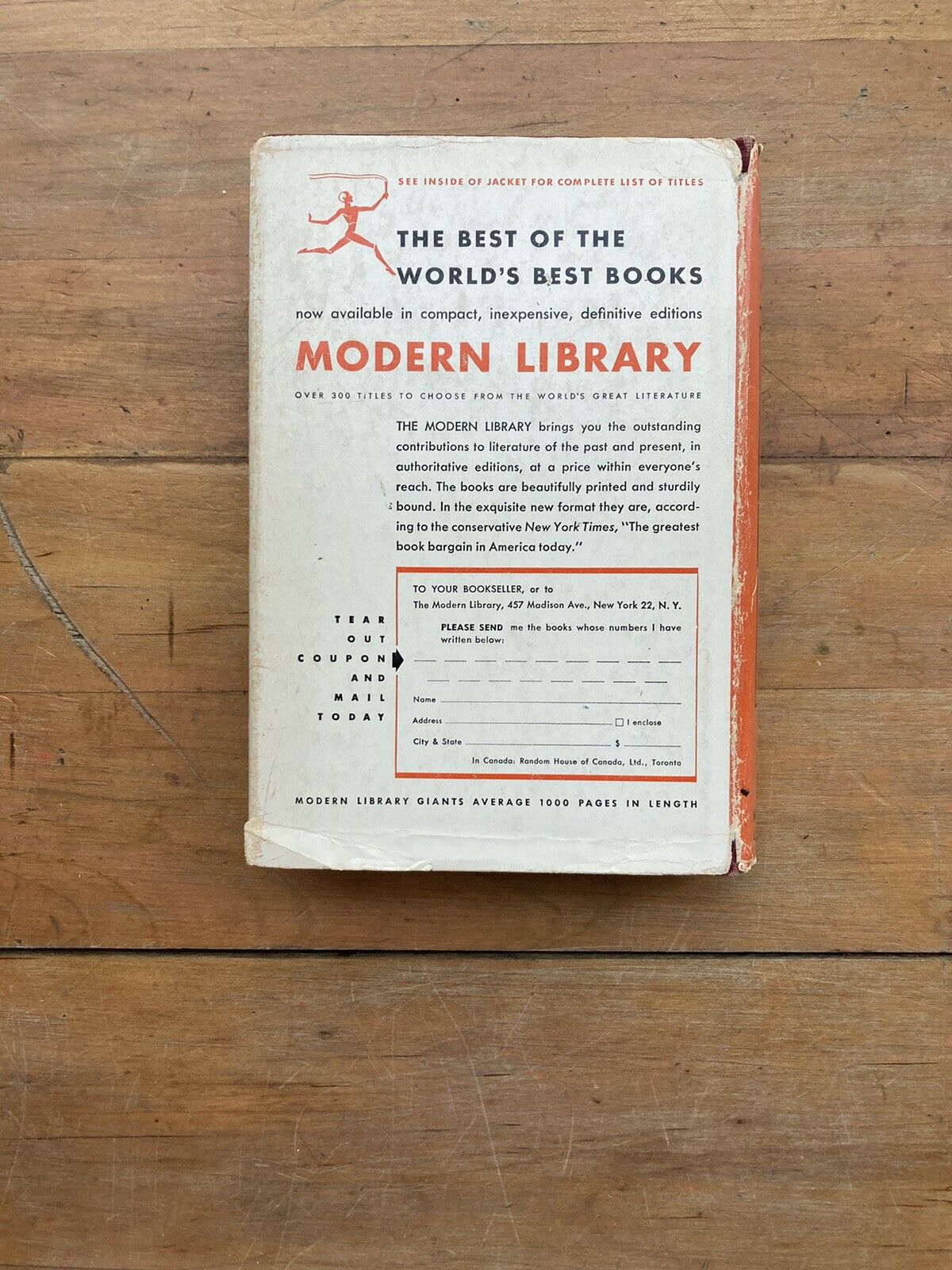 Of Human Bondage by W. Somerset Maugham. The Modern Library. 1942. HC/DJ.