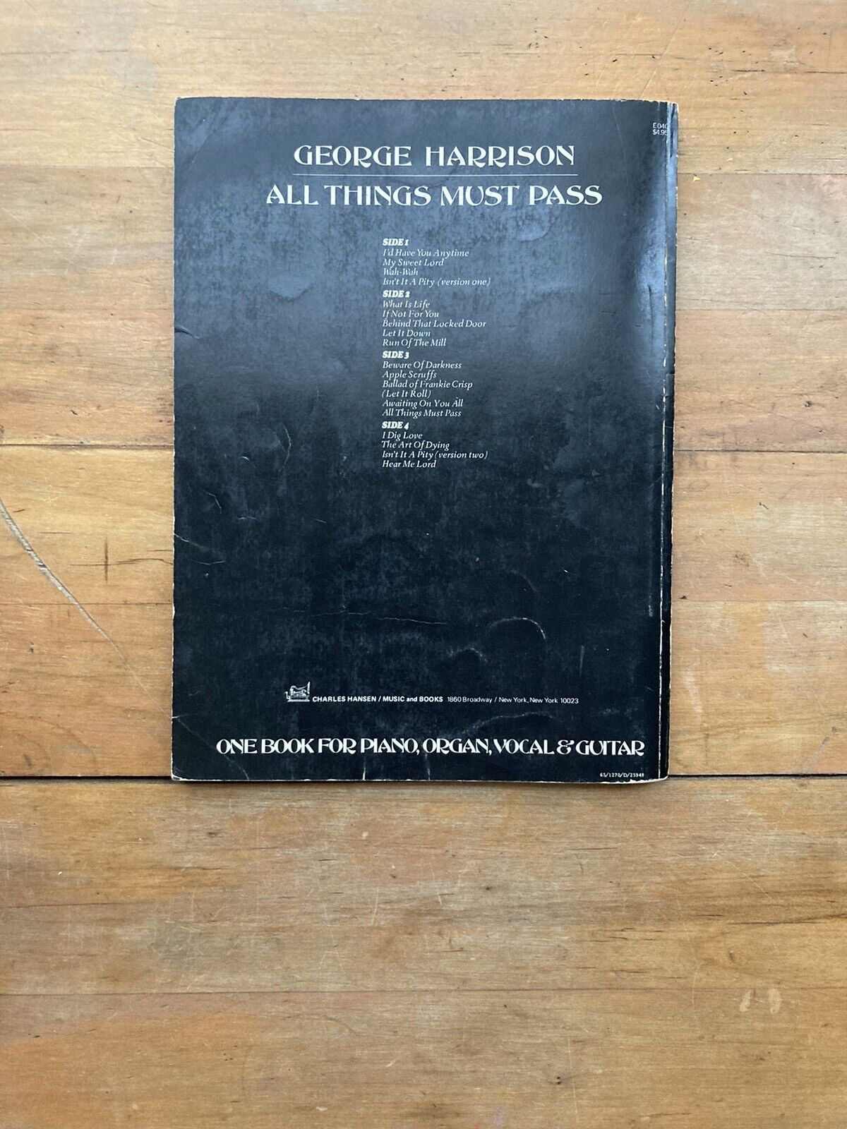 GEORGE HARRISON ALL THINGS MUST PASS. Sheet Music. Rare. 1970.