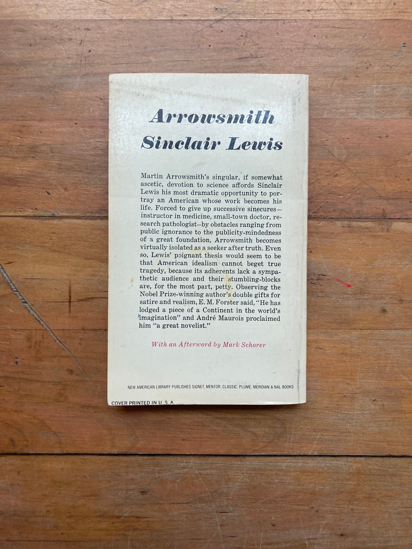 Arrowsmith by Sinclair Lewis. Signet Classics. 1980.