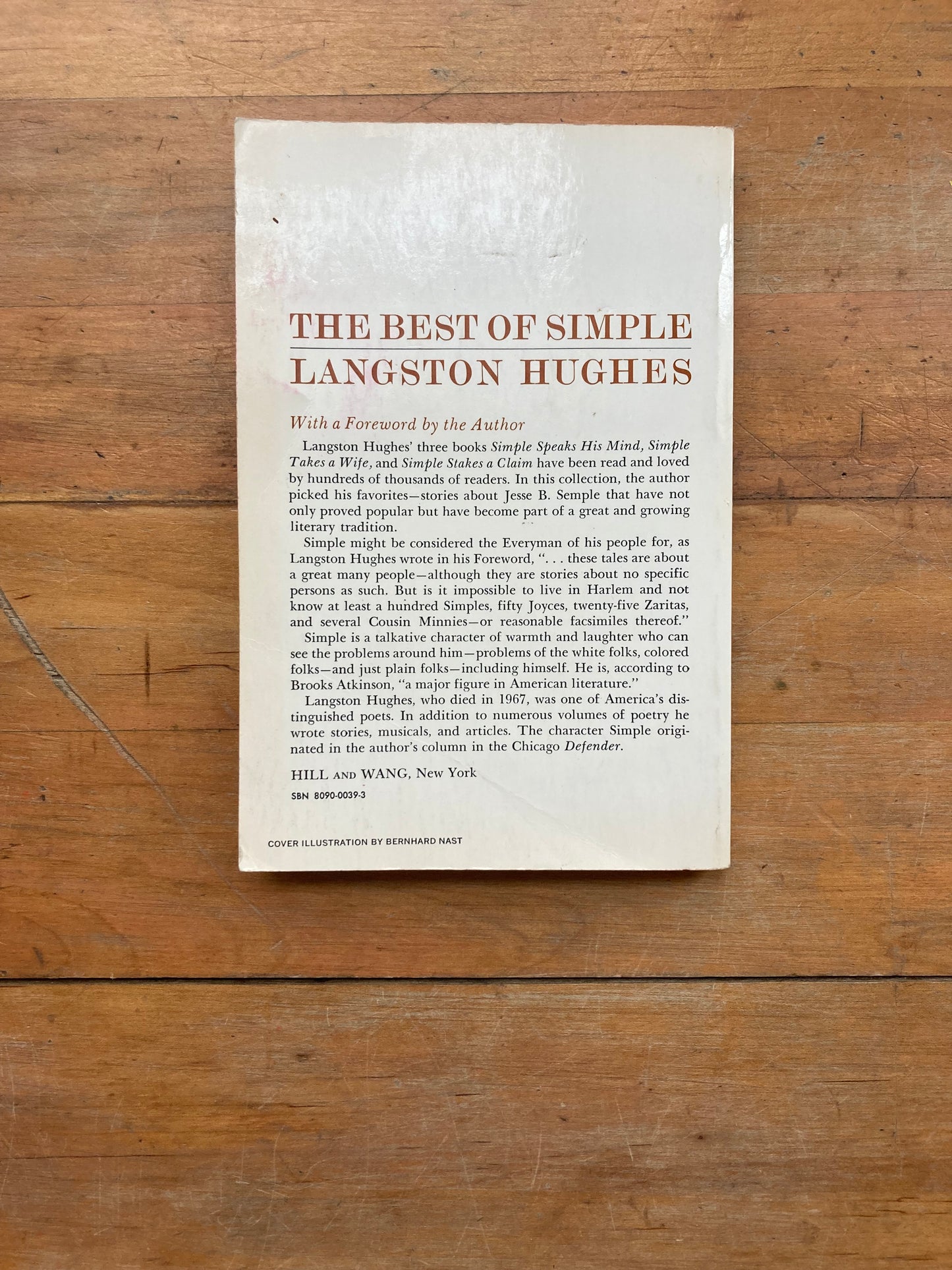 The Best of Simple by Langston Hughes. Hill and Wang. Later printing.