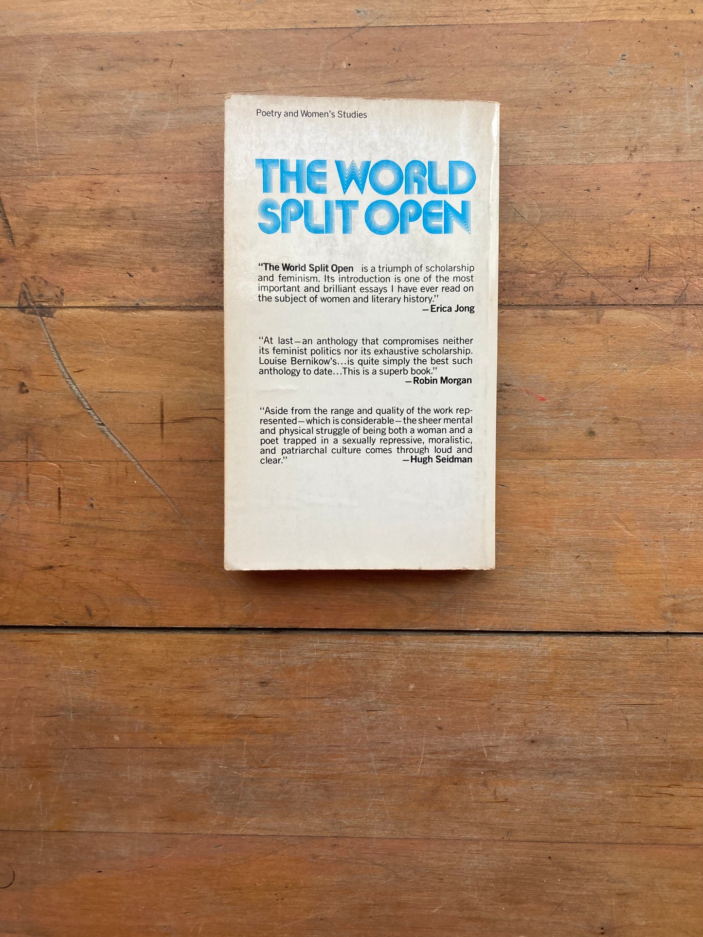 The World Split Open: Four Centuries of Women Poets in England and America, 1552-1950. Vintage Books Edition. 1974.