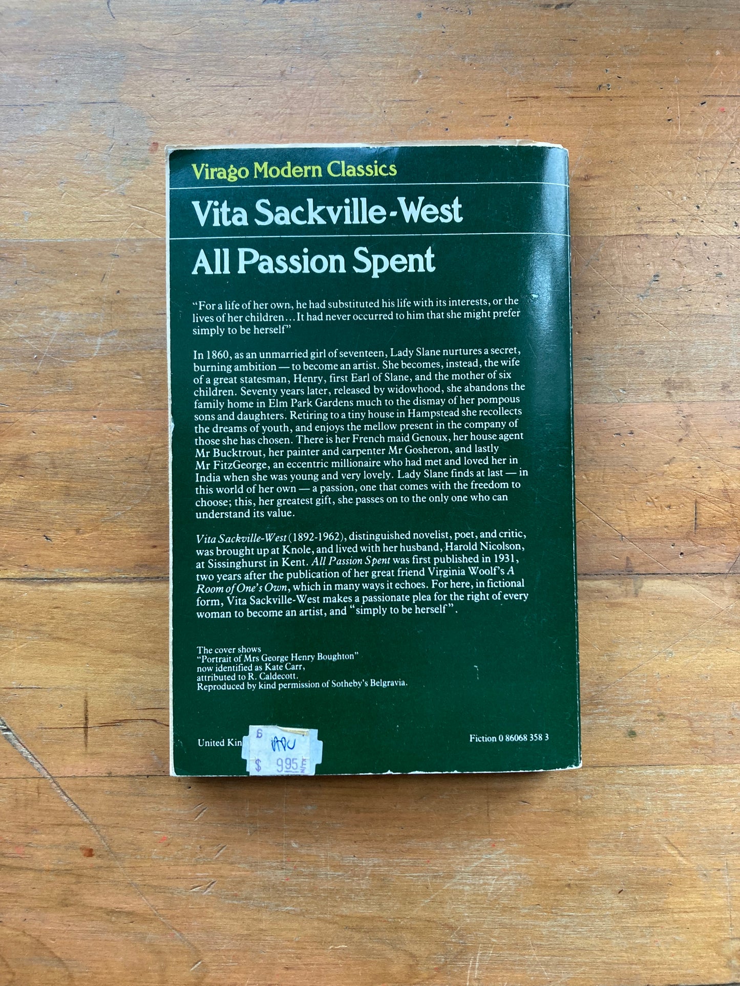 All Passion Spent by Vita Sackville-West. Virago Modern Classics. 1984.