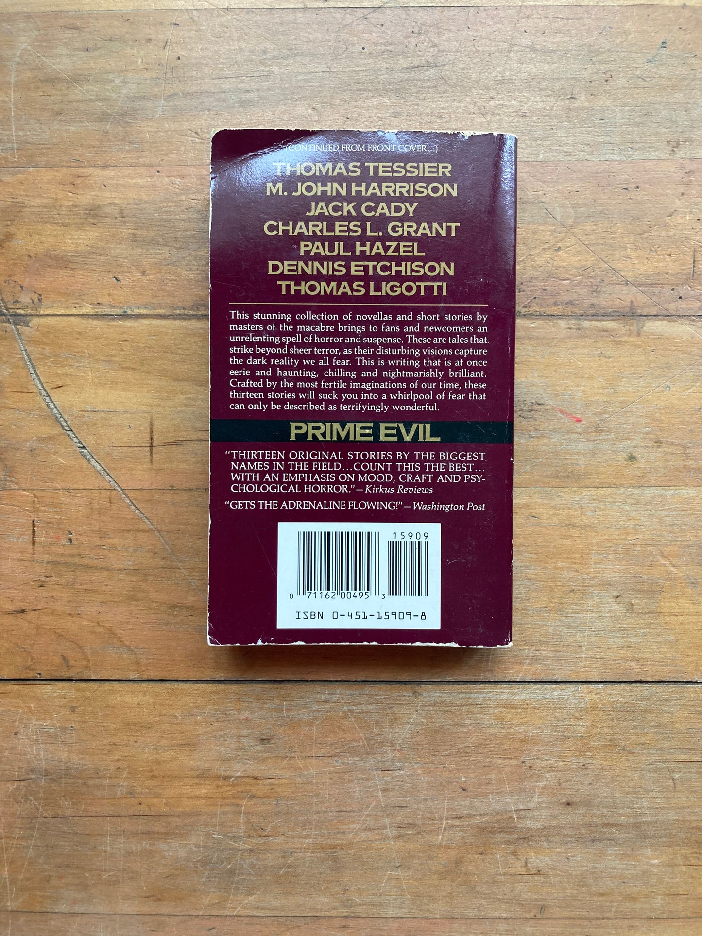 Prime Evil. Edited by Douglas E. Winter. Signet Books. 1989.